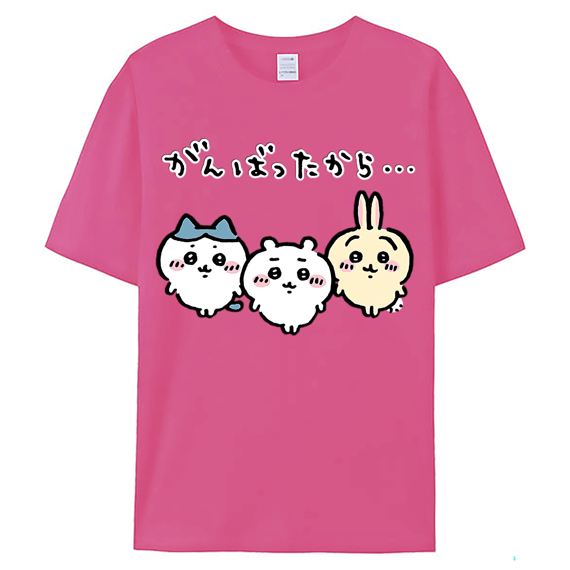 （画像用） ちいかわ ハチワレ Chii-kawa hachiware レディースカジュアルプリントTシャツ（綿100％）