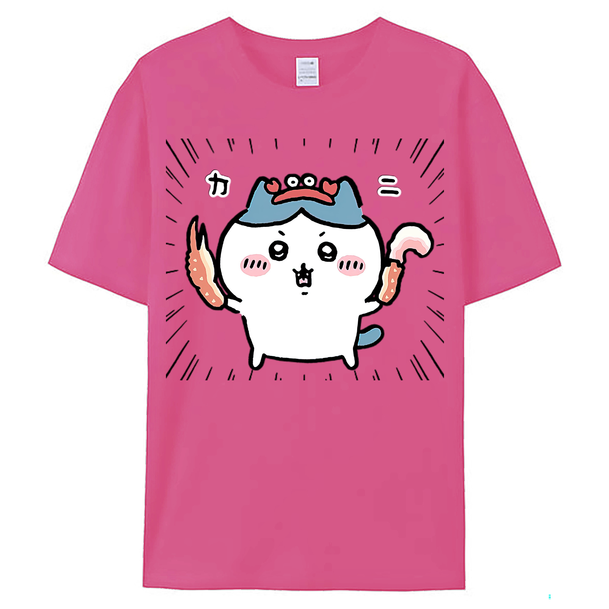 （画像用） ちいかわ ハチワレ Chii-kawa hachiware レディースカジュアルプリントTシャツ（綿100％）
