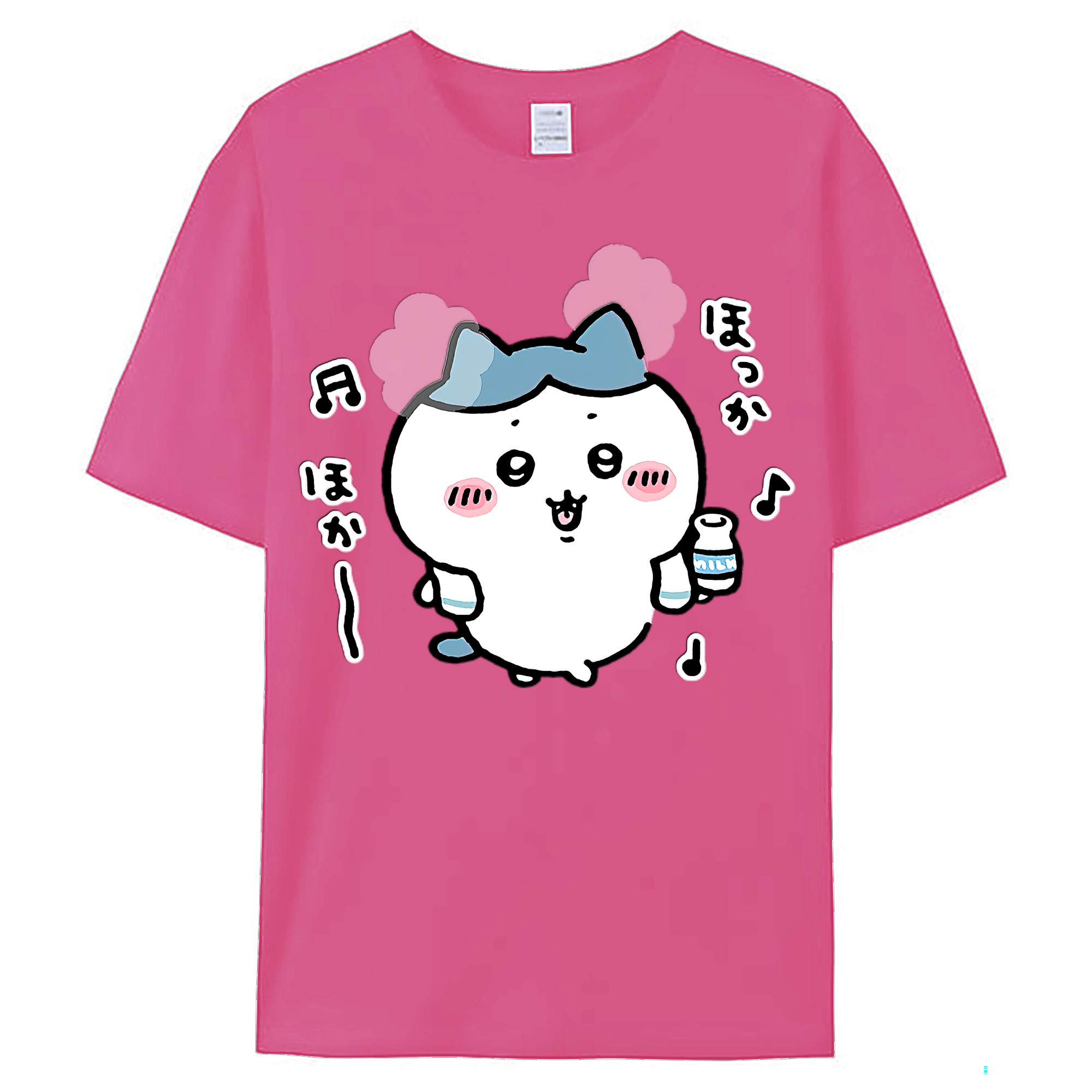 （画像用） ちいかわ ハチワレ Chii-kawa hachiware レディースカジュアルプリントTシャツ（綿100％）