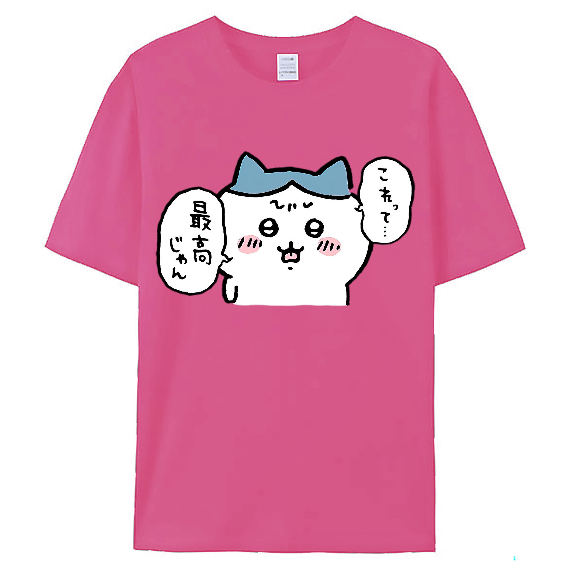 （画像用） ちいかわ ハチワレ Chii-kawa hachiware レディースカジュアルプリントTシャツ（綿100％）