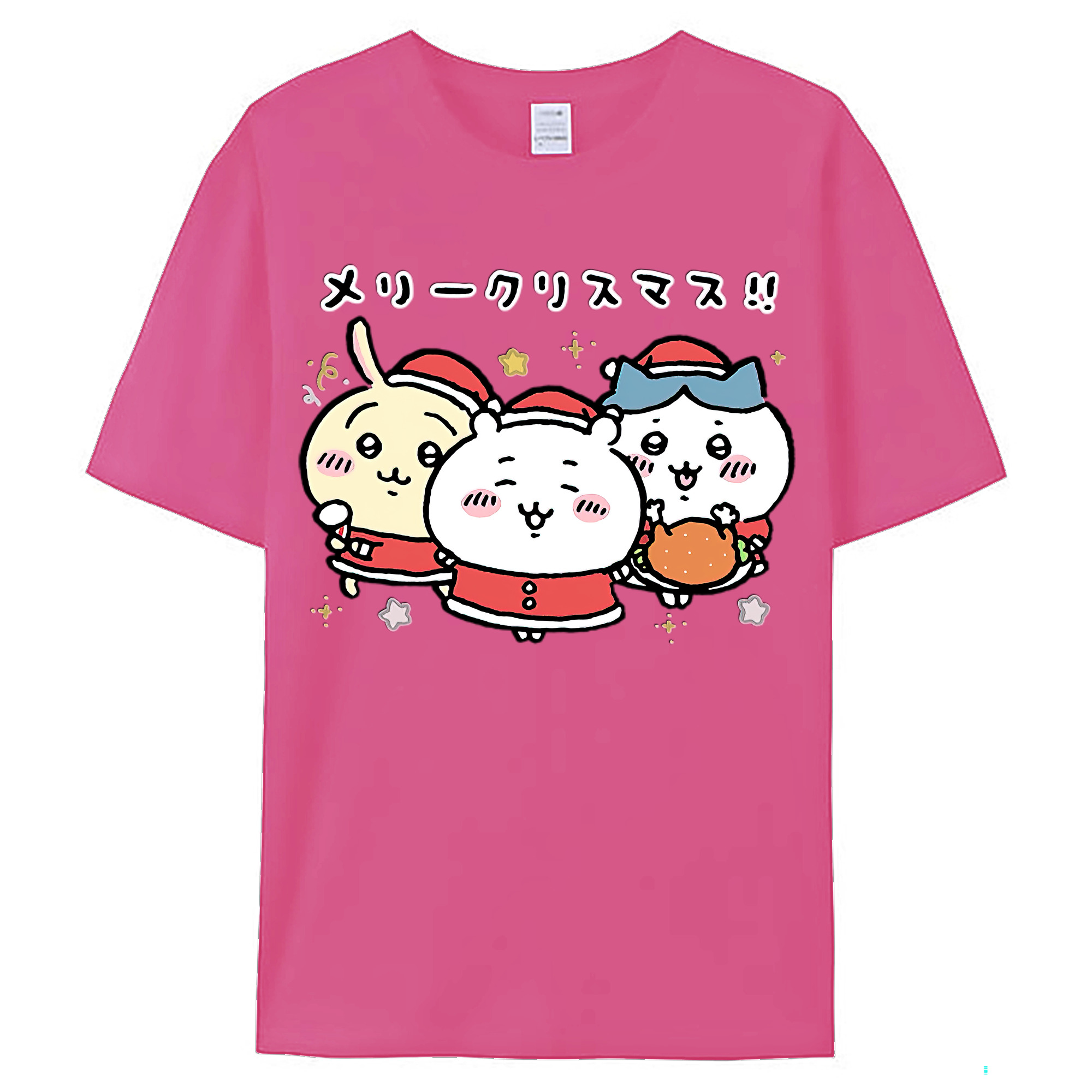 （画像用） ちいかわ ハチワレ Chii-kawa hachiware レディースカジュアルプリントTシャツ（綿100％）