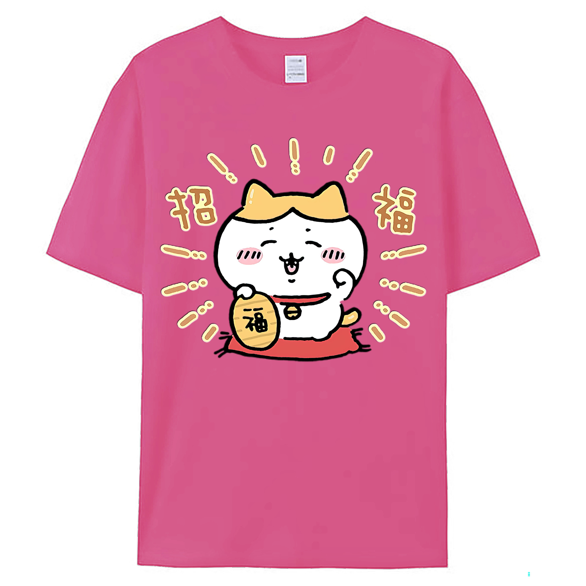 （画像用） ちいかわ ハチワレ Chii-kawa hachiware レディースカジュアルプリントTシャツ（綿100％）