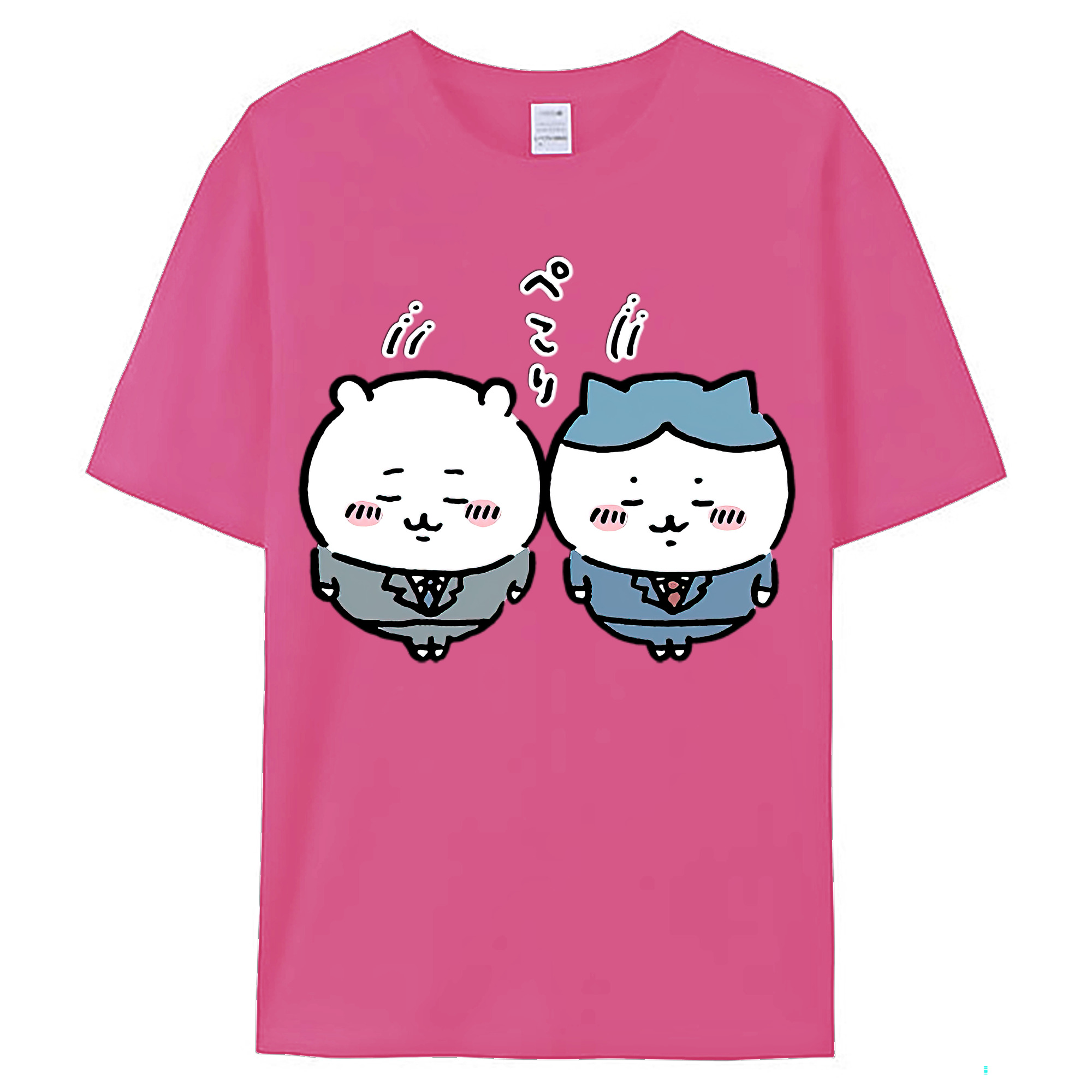 （画像用） ちいかわ ハチワレ Chii-kawa hachiware レディースカジュアルプリントTシャツ（綿100％）