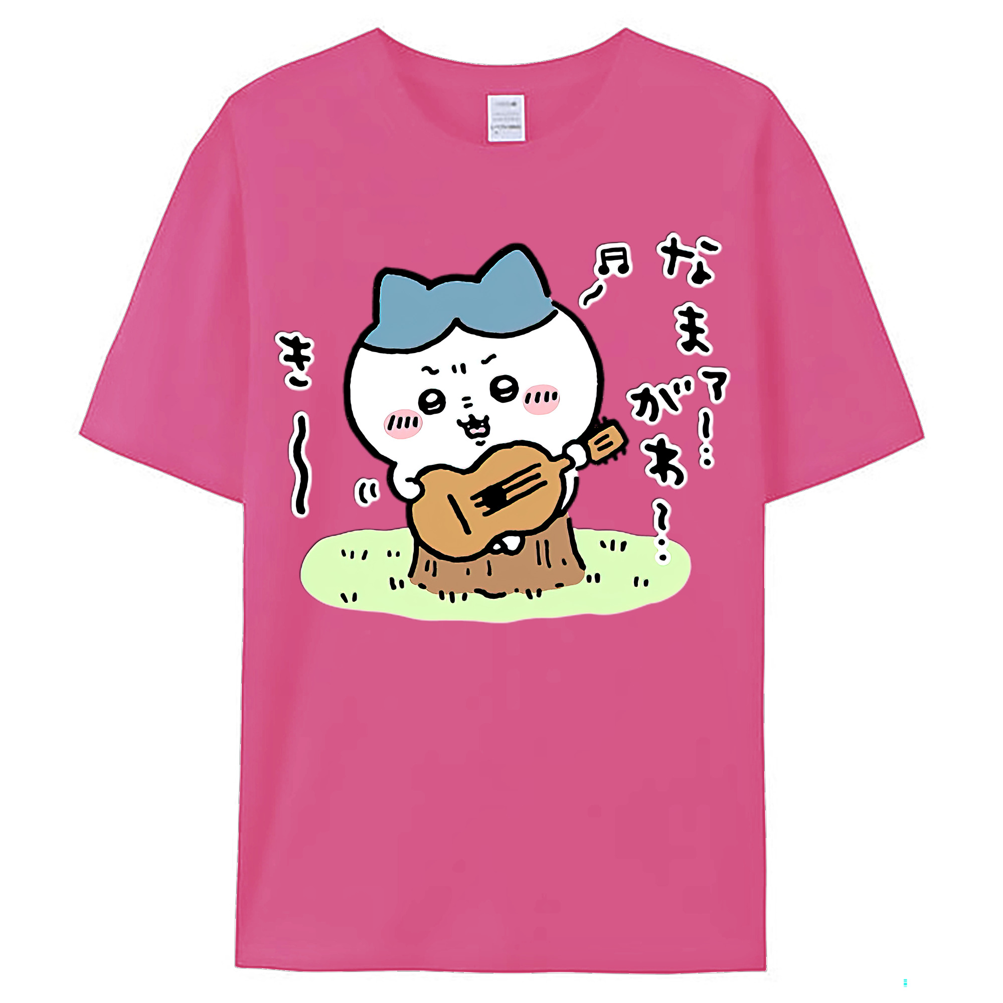 （画像用） ちいかわ ハチワレ Chii-kawa hachiware レディースカジュアルプリントTシャツ（綿100％）