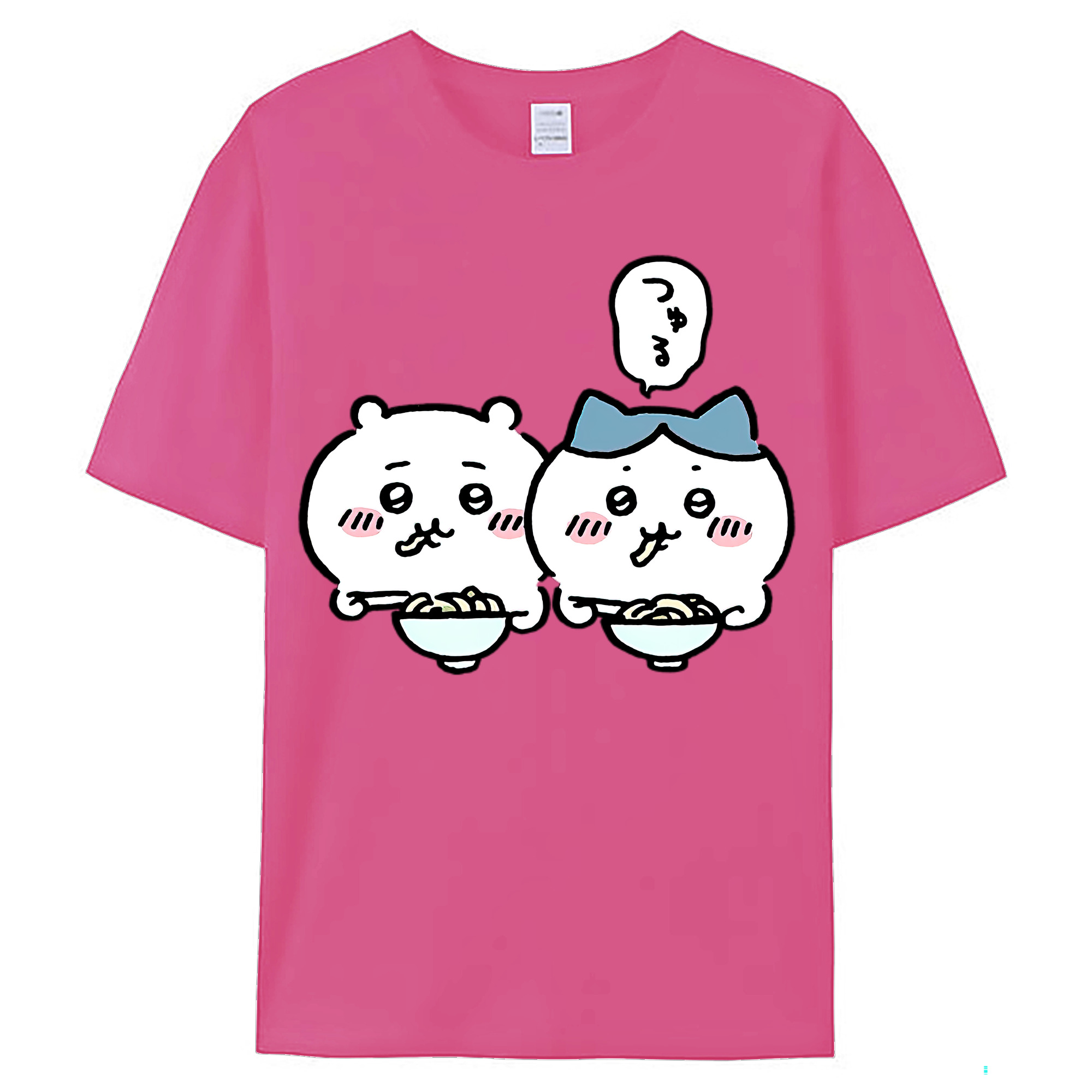 （画像用） ちいかわ ハチワレ Chii-kawa hachiware レディースカジュアルプリントTシャツ（綿100％）