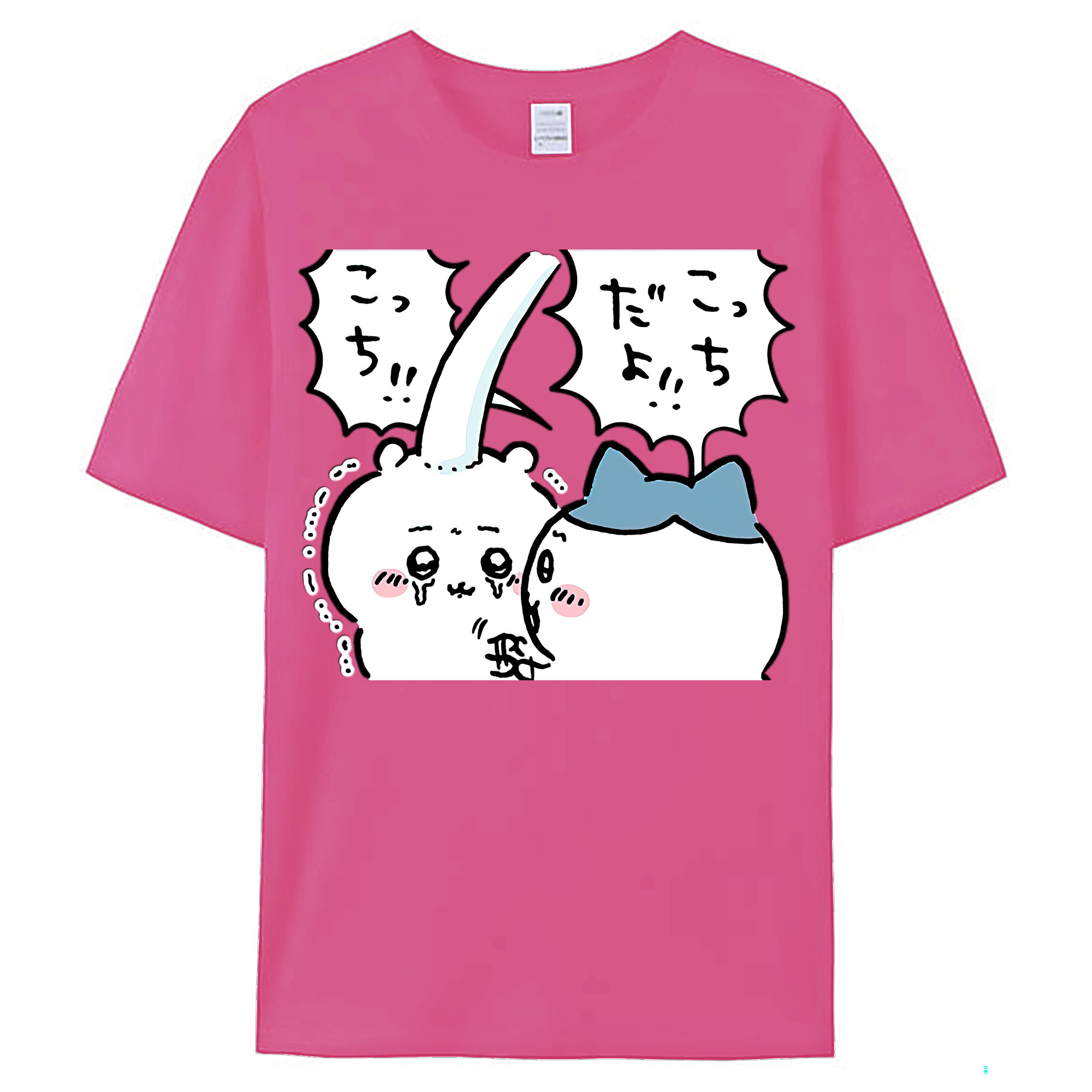 （画像用） ちいかわ ハチワレ Chii-kawa hachiware レディースカジュアルプリントTシャツ（綿100％）