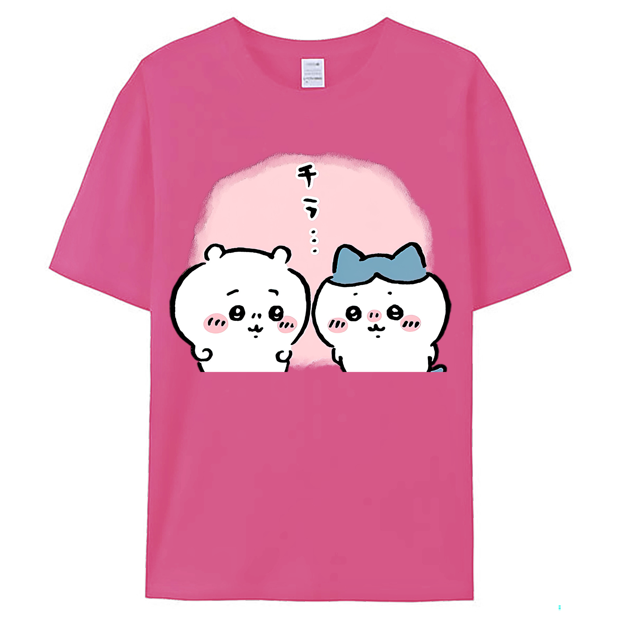 （画像用） ちいかわ ハチワレ Chii-kawa hachiware レディースカジュアルプリントTシャツ（綿100％）