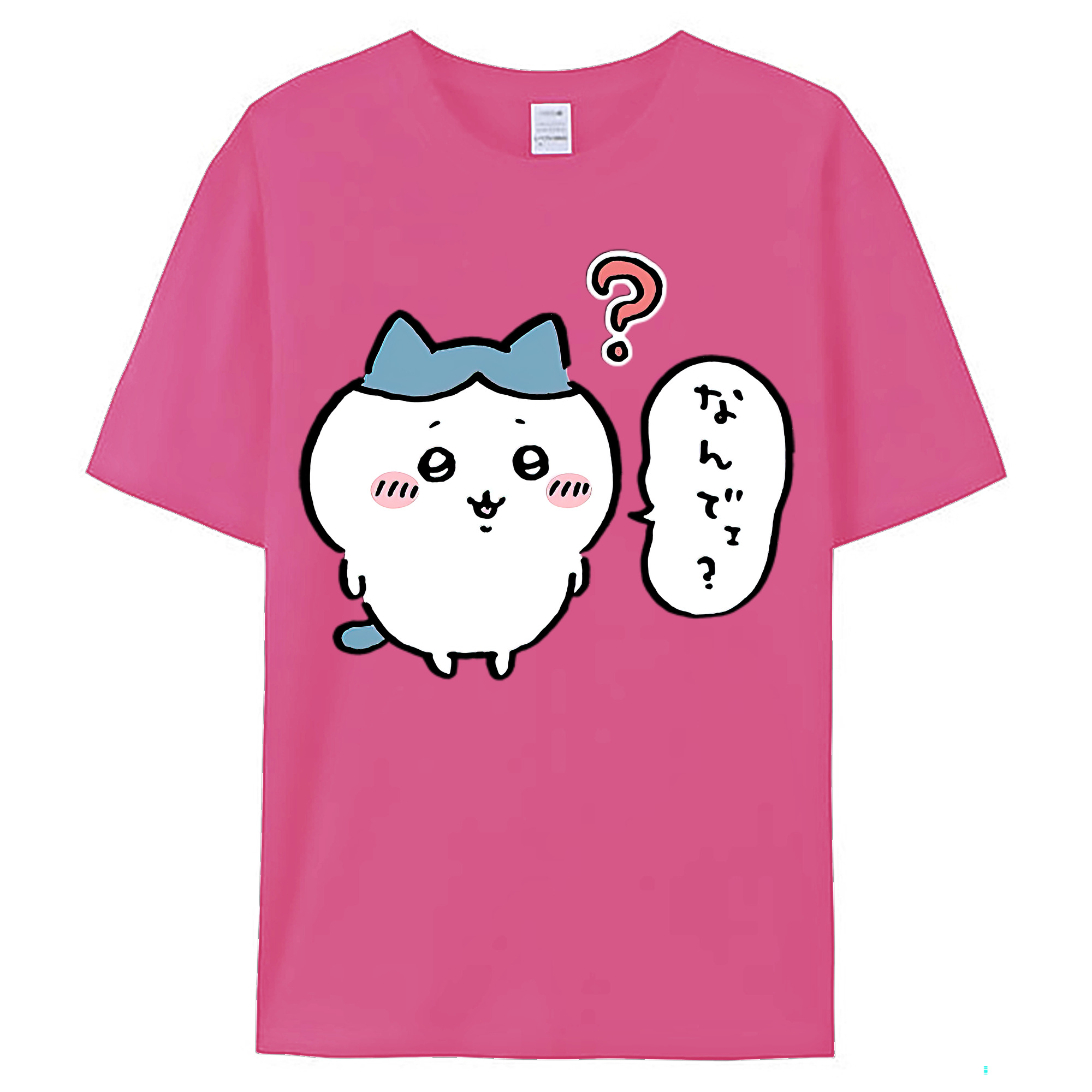 （画像用） ちいかわ ハチワレ Chii-kawa hachiware レディースカジュアルプリントTシャツ（綿100％）