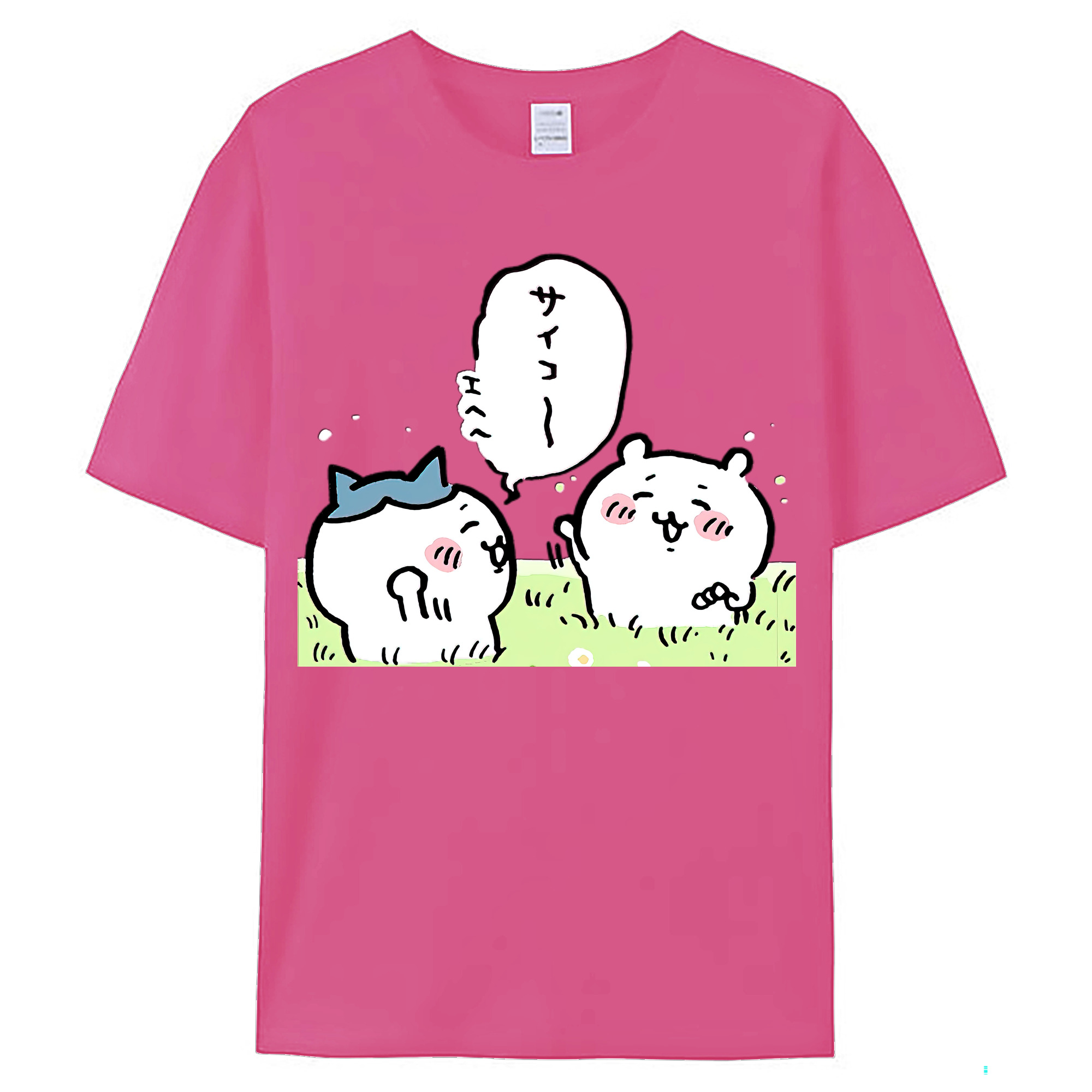 （画像用） ちいかわ ちいかわ Chii-kawa chiikawa レディースカジュアルプリントTシャツ（綿100％）