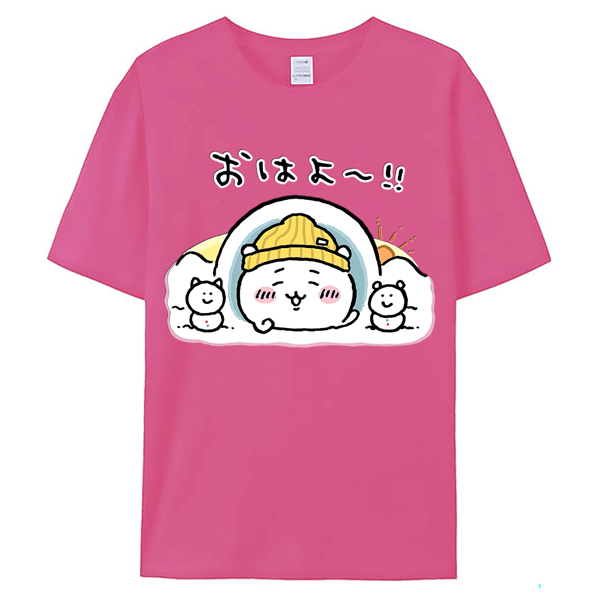（画像用） ちいかわ ちいかわ Chii-kawa chiikawa レディースカジュアルプリントTシャツ（綿100％）