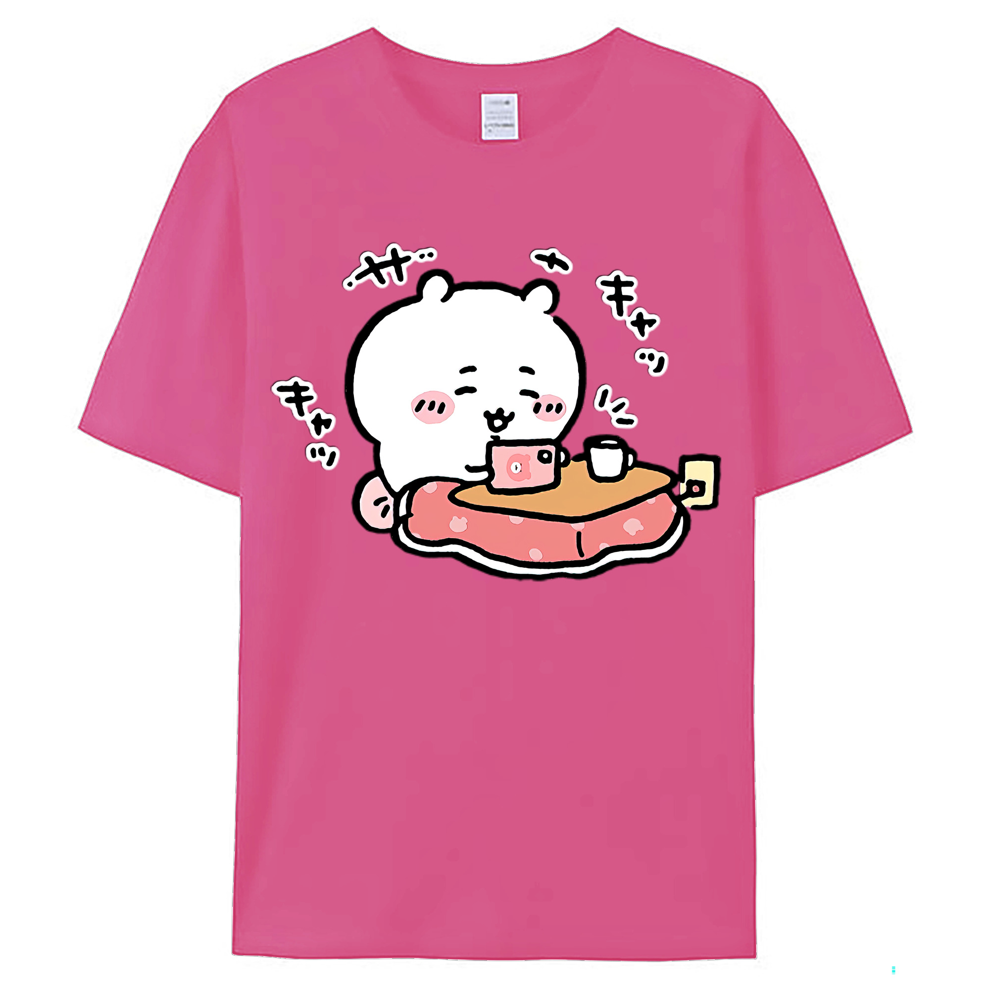 （画像用） ちいかわ ちいかわ Chii-kawa chiikawa レディースカジュアルプリントTシャツ（綿100％）