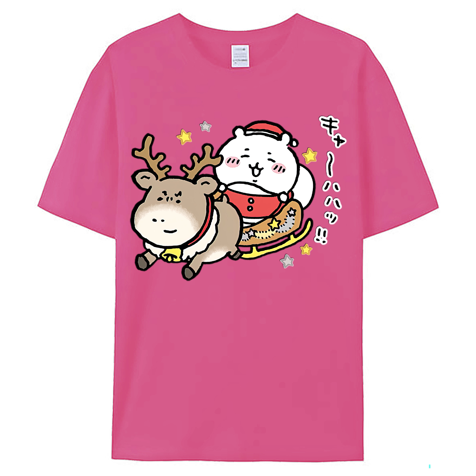 （画像用） ちいかわ ちいかわ Chii-kawa chiikawa レディースカジュアルプリントTシャツ（綿100％）