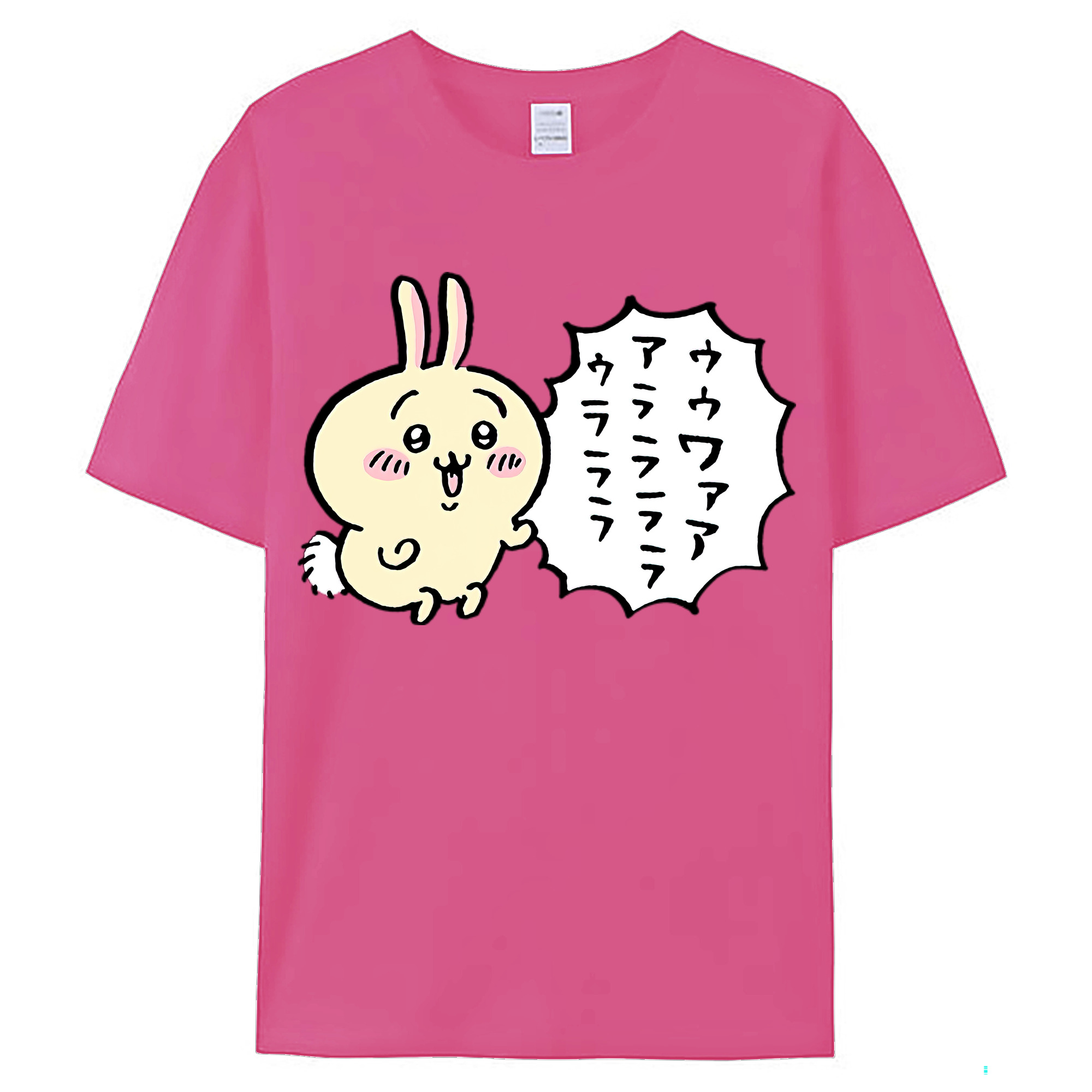 （画像用） ちいかわ うさぎ Chii-kawa usagi レディースカジュアルプリントTシャツ（綿100％）