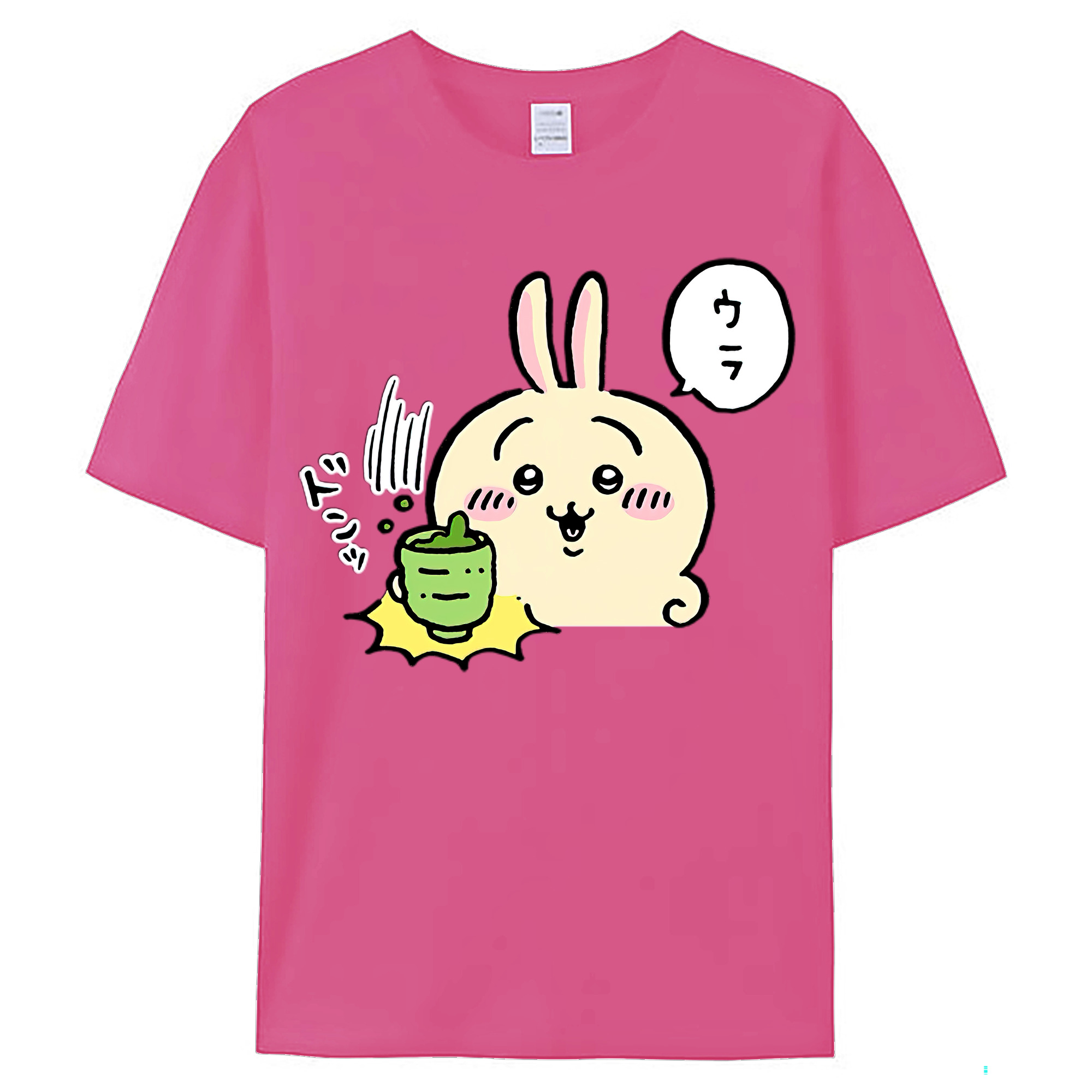 （画像用） ちいかわ うさぎ Chii-kawa usagi レディースカジュアルプリントTシャツ（綿100％）