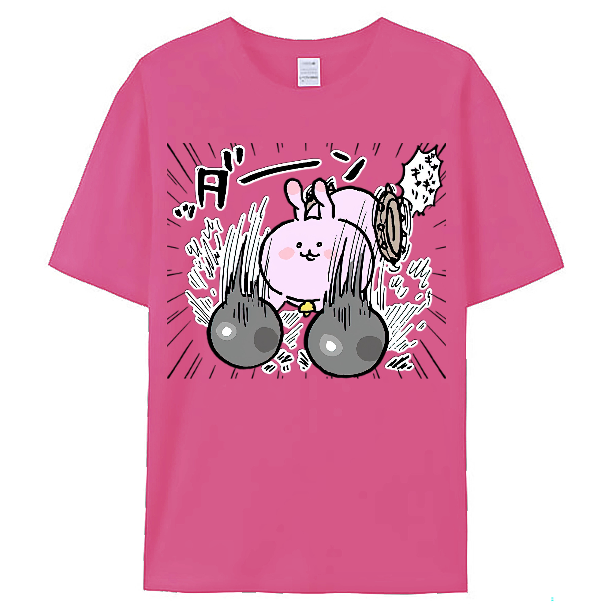 （画像用） ちいかわ うさぎ Chii-kawa usagi レディースカジュアルプリントTシャツ（綿100％）