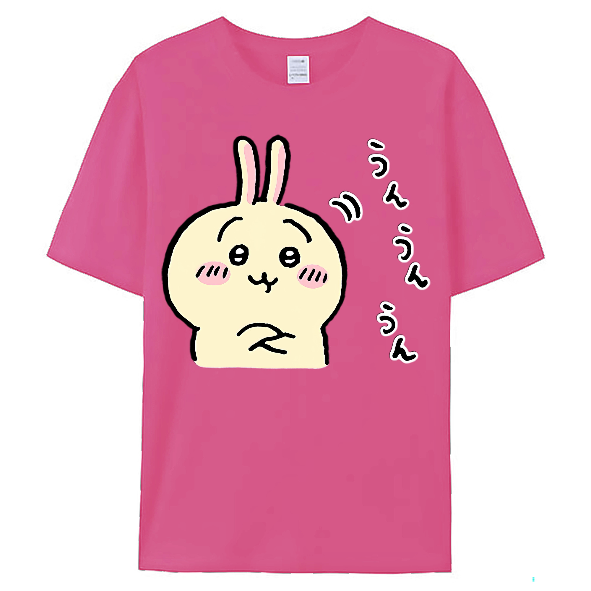 （画像用） ちいかわ うさぎ Chii-kawa usagi レディースカジュアルプリントTシャツ（綿100％）