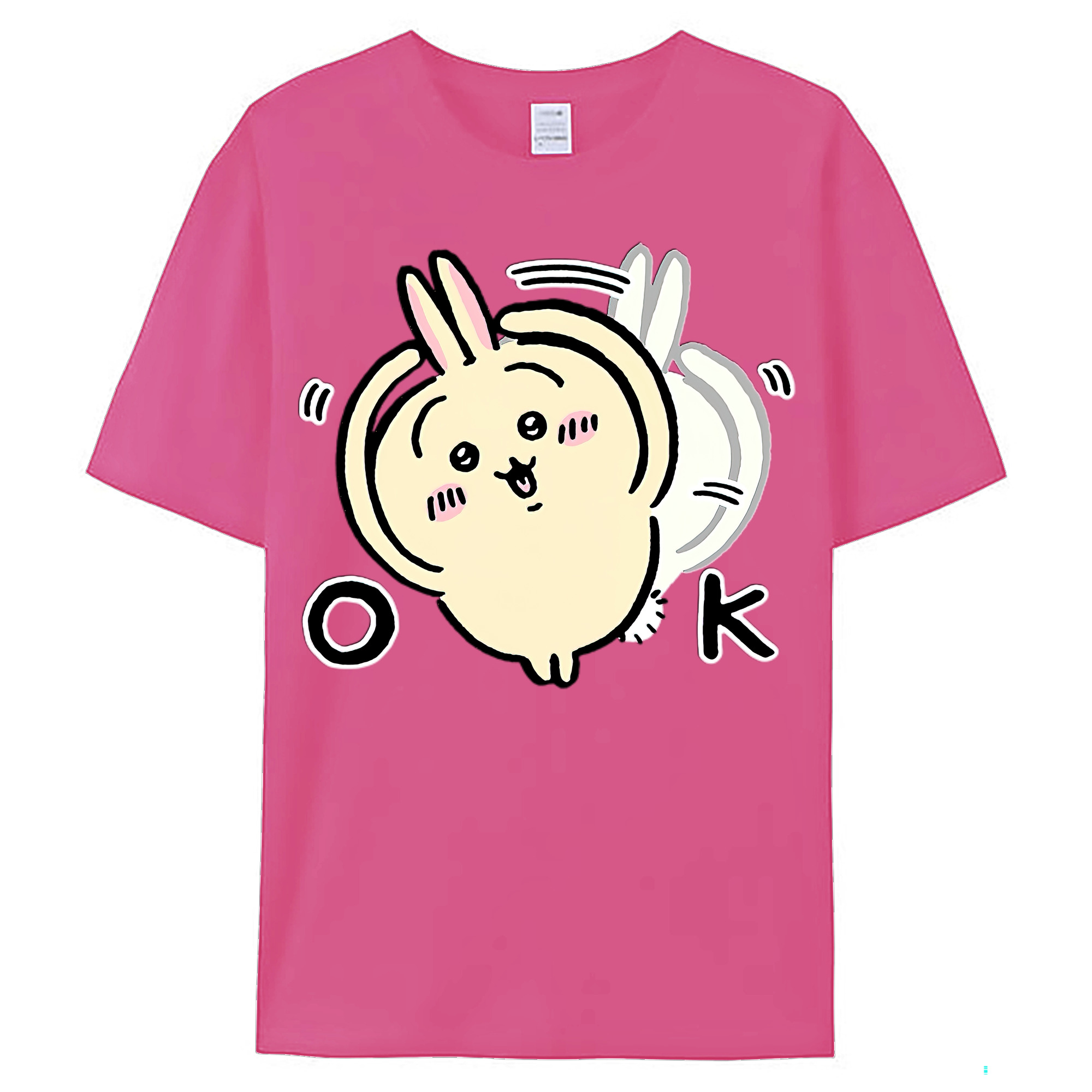 （画像用） ちいかわ うさぎ Chii-kawa usagi レディースカジュアルプリントTシャツ（綿100％）