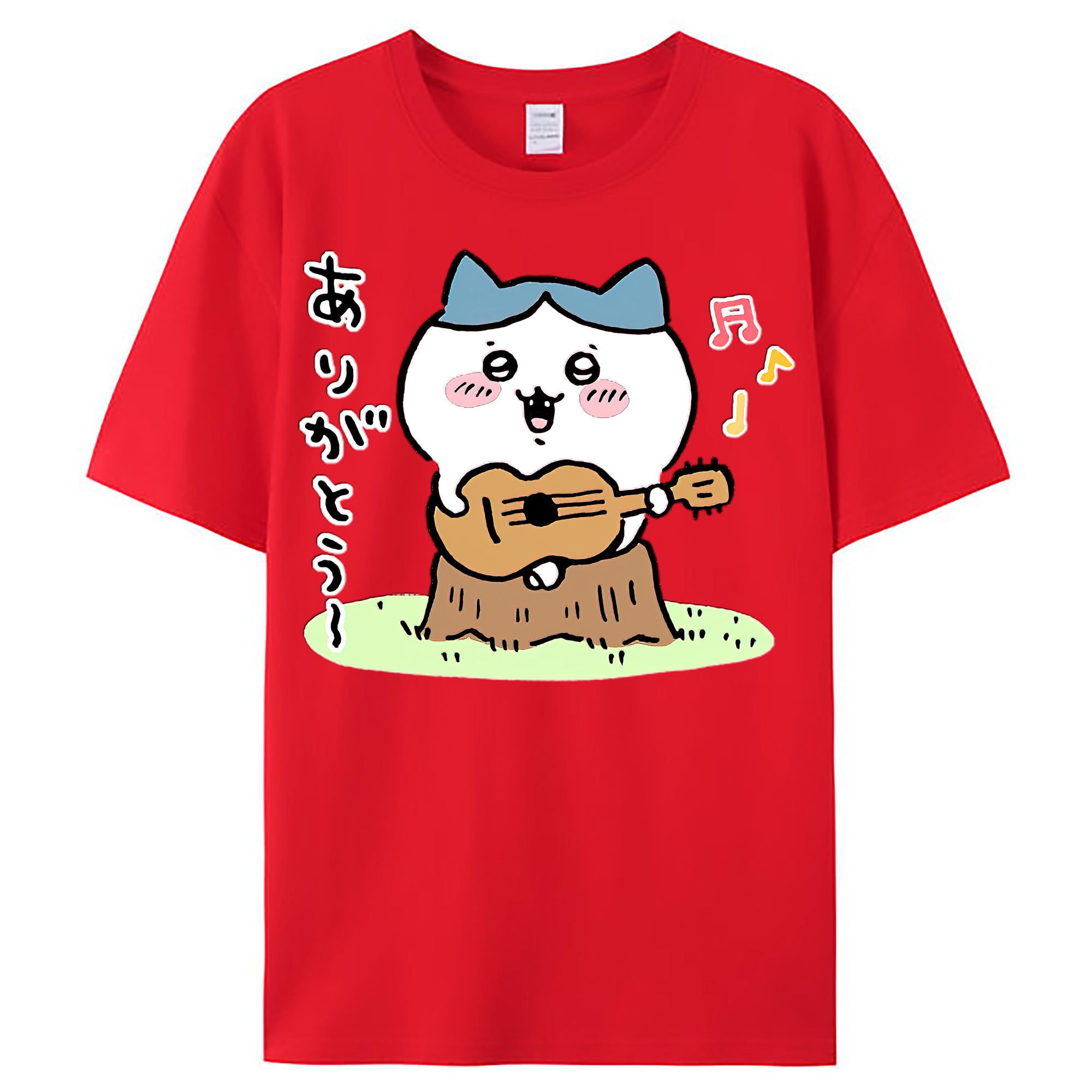 （画像用） ちいかわ ハチワレ Chii-kawa hachiware レディースカジュアルプリントTシャツ（綿100％）