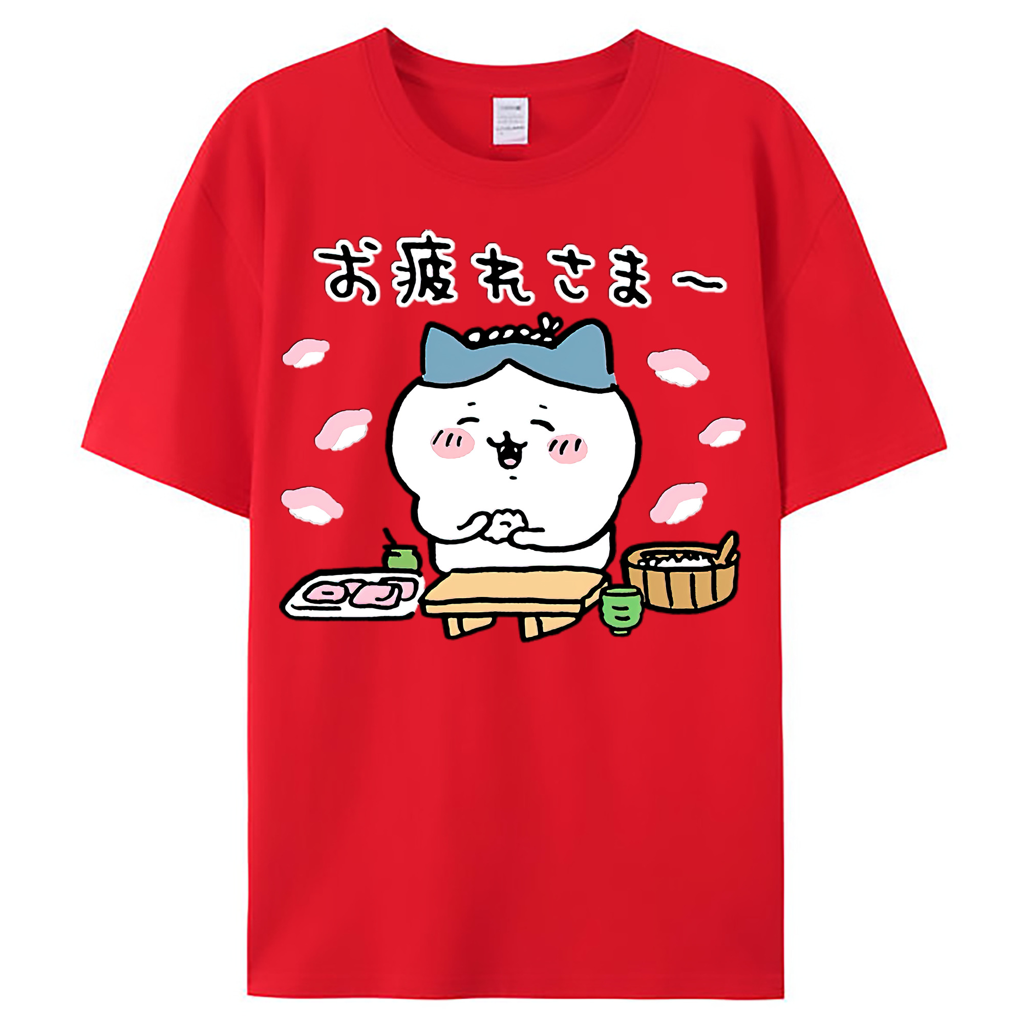 （画像用） ちいかわ ハチワレ Chii-kawa hachiware レディースカジュアルプリントTシャツ（綿100％）