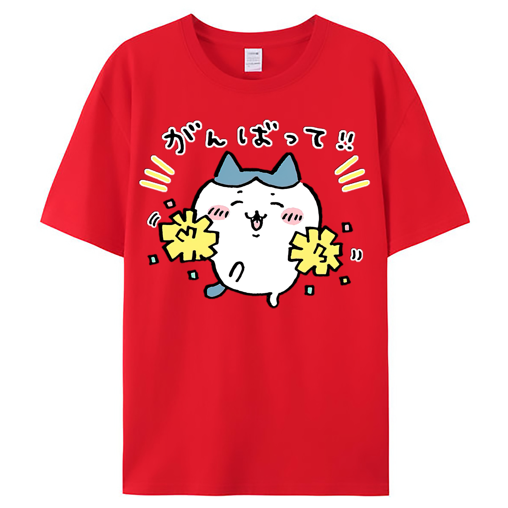 （画像用） ちいかわ ハチワレ Chii-kawa hachiware レディースカジュアルプリントTシャツ（綿100％）
