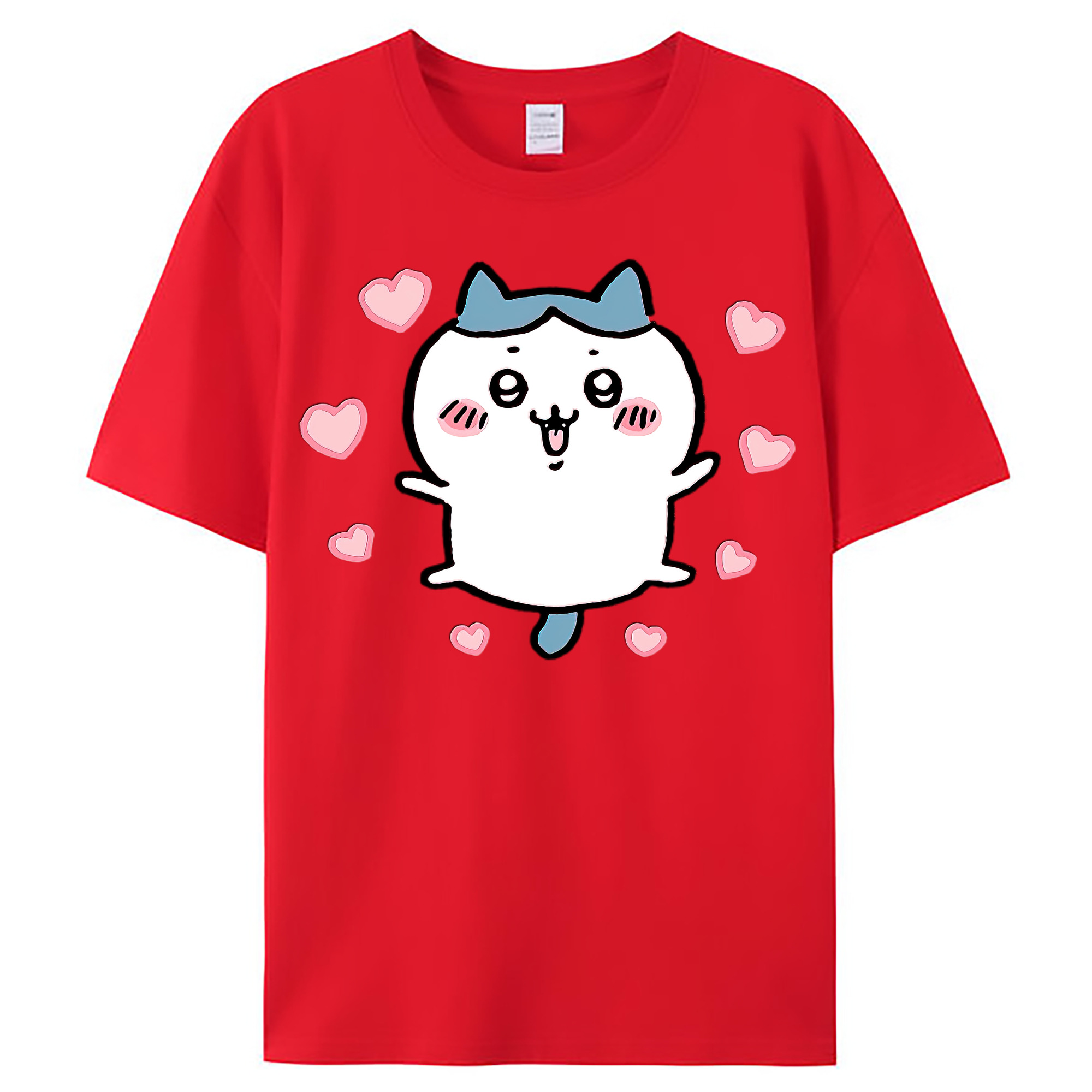 （画像用） ちいかわ ハチワレ Chii-kawa hachiware レディースカジュアルプリントTシャツ（綿100％）