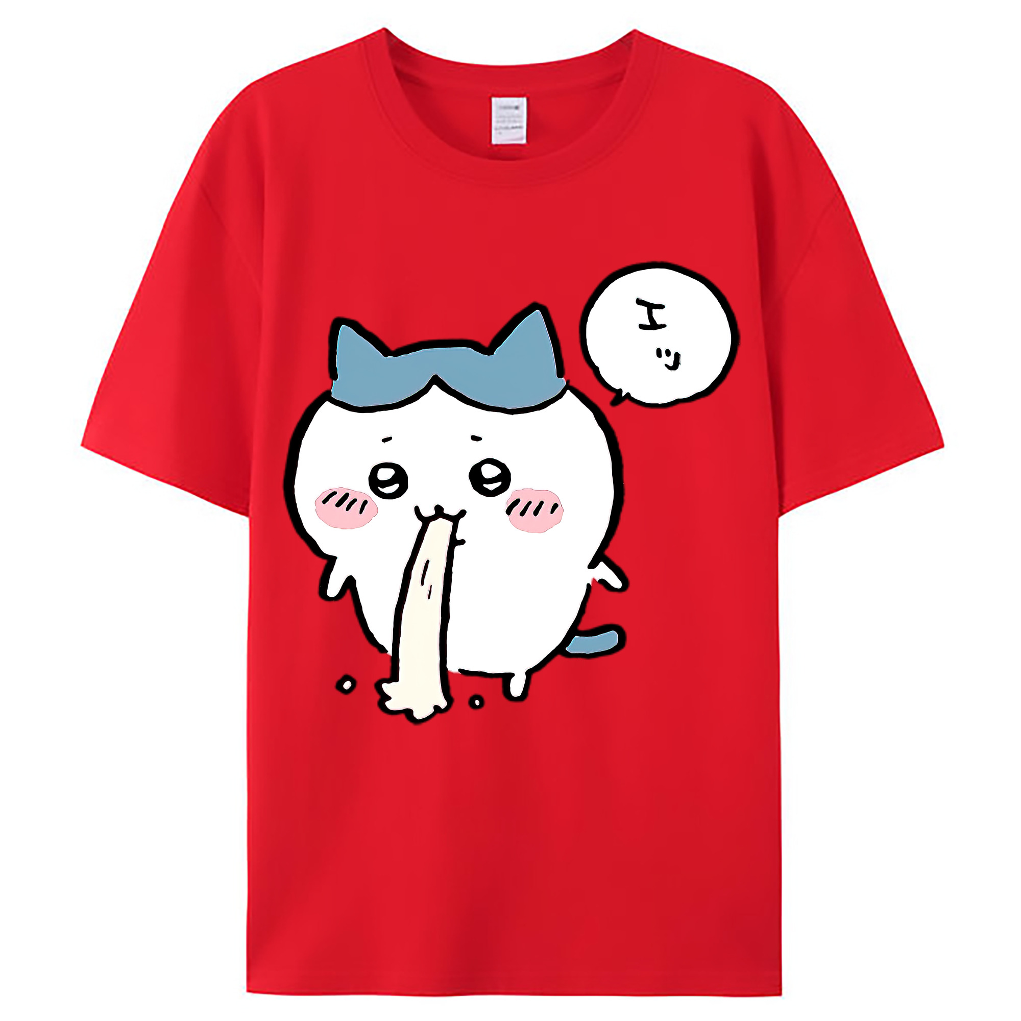 （画像用） ちいかわ ハチワレ Chii-kawa hachiware レディースカジュアルプリントTシャツ（綿100％）
