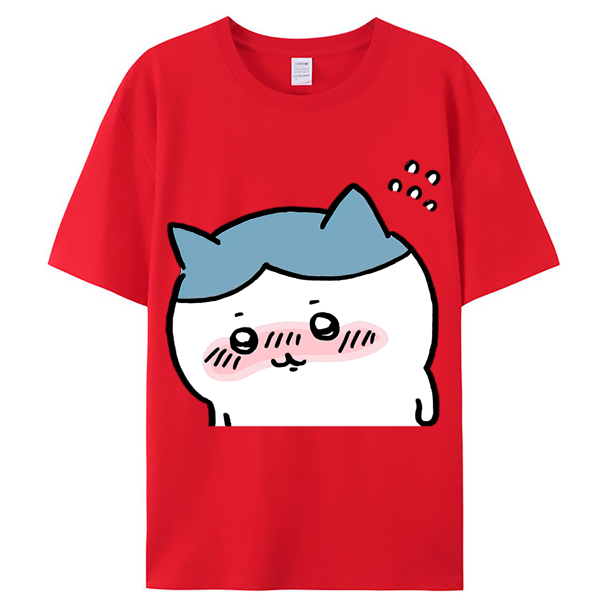 （画像用） ちいかわ ハチワレ Chii-kawa hachiware レディースカジュアルプリントTシャツ（綿100％）
