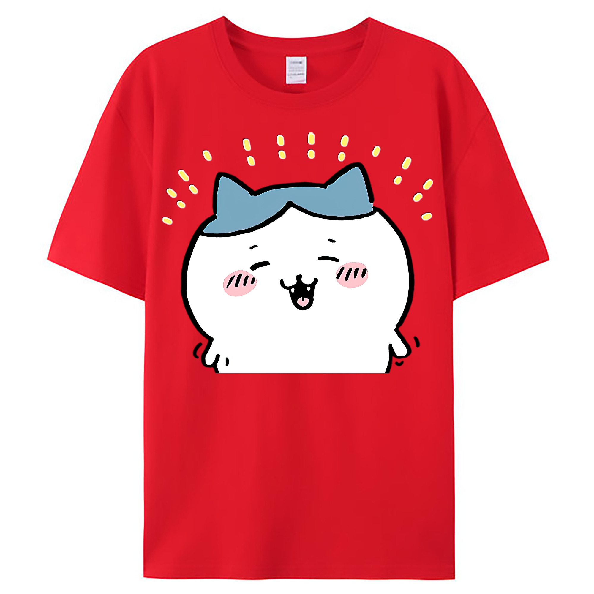 （画像用） ちいかわ ハチワレ Chii-kawa hachiware レディースカジュアルプリントTシャツ（綿100％）