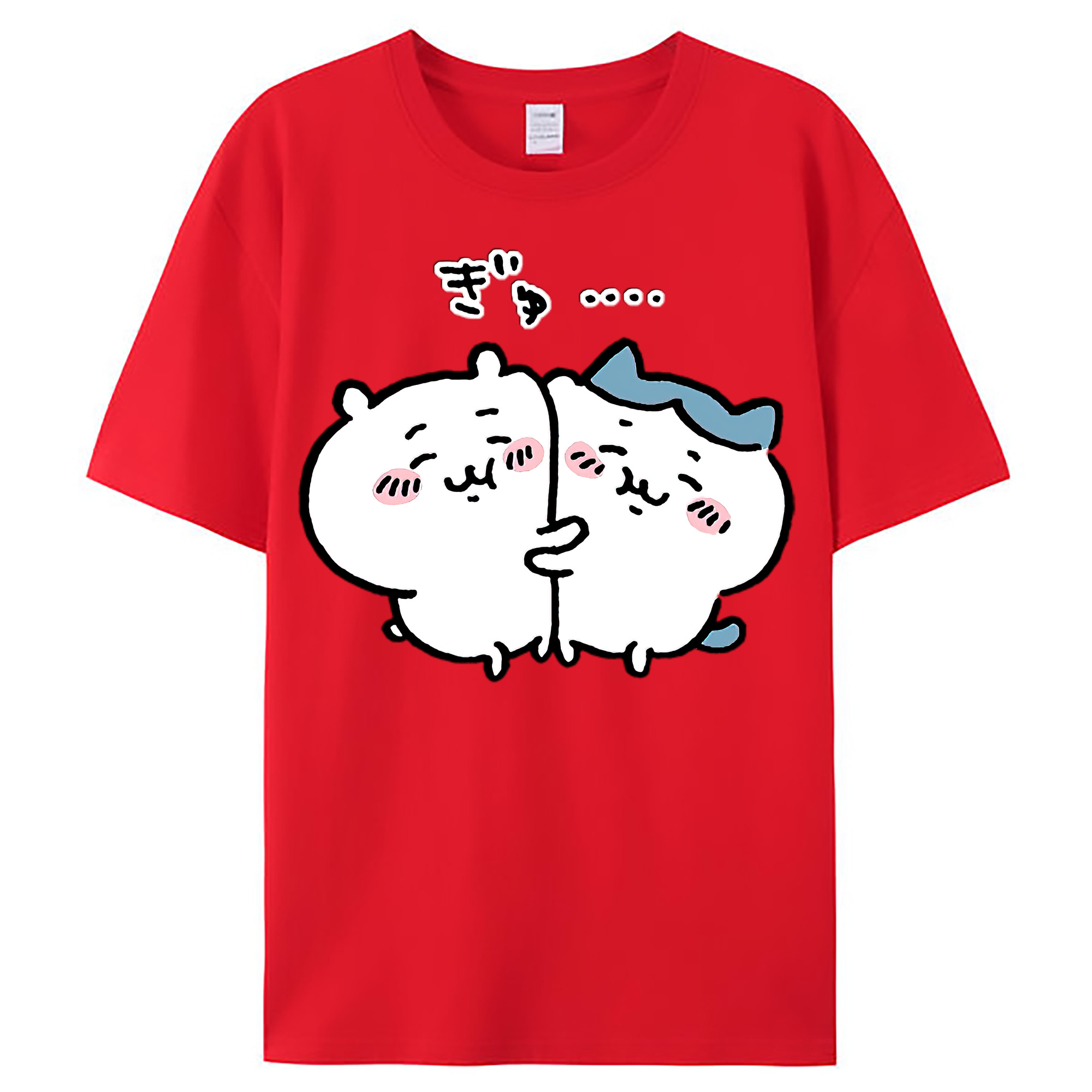 （画像用） ちいかわ ハチワレ Chii-kawa hachiware レディースカジュアルプリントTシャツ（綿100％）