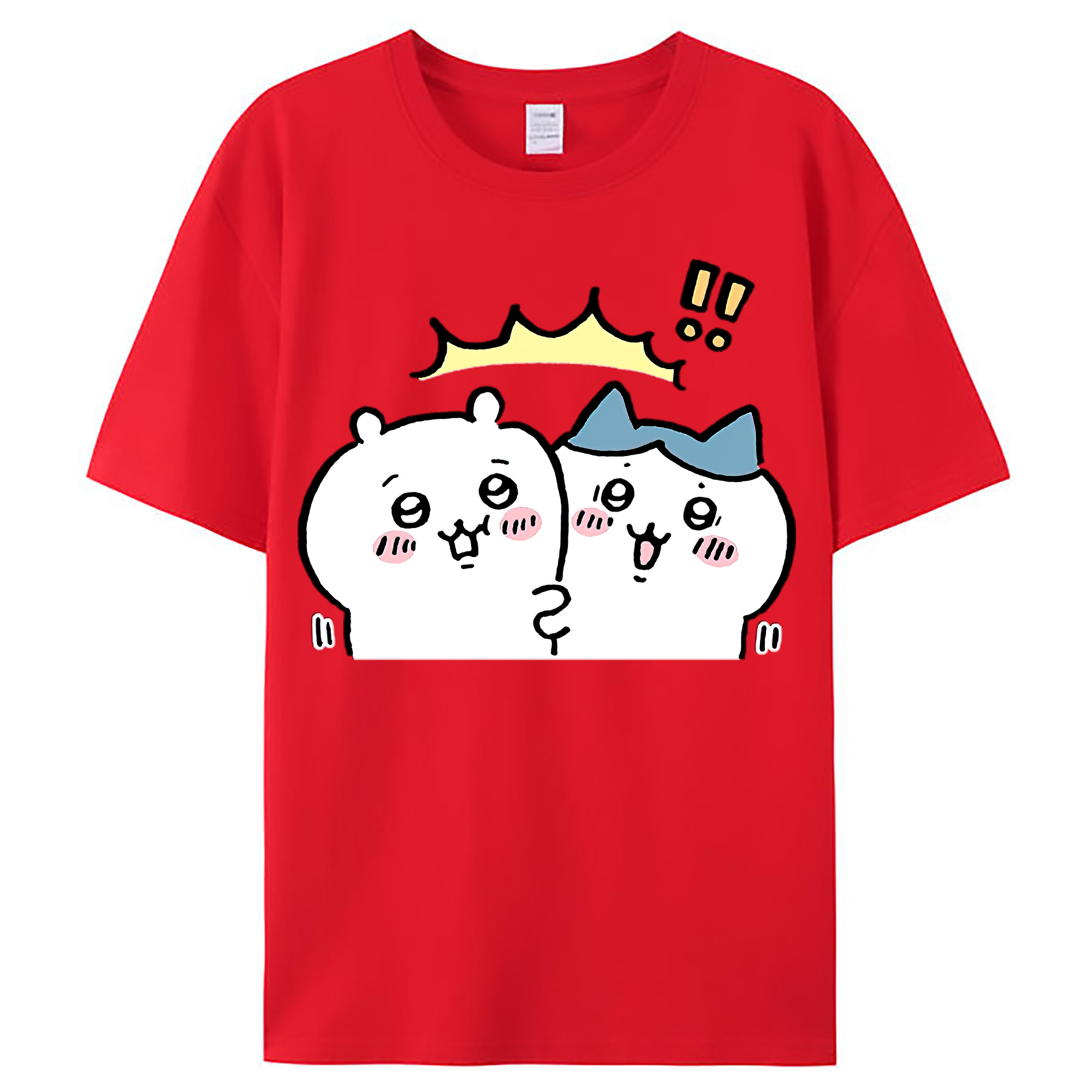 （画像用） ちいかわ ハチワレ Chii-kawa hachiware レディースカジュアルプリントTシャツ（綿100％）