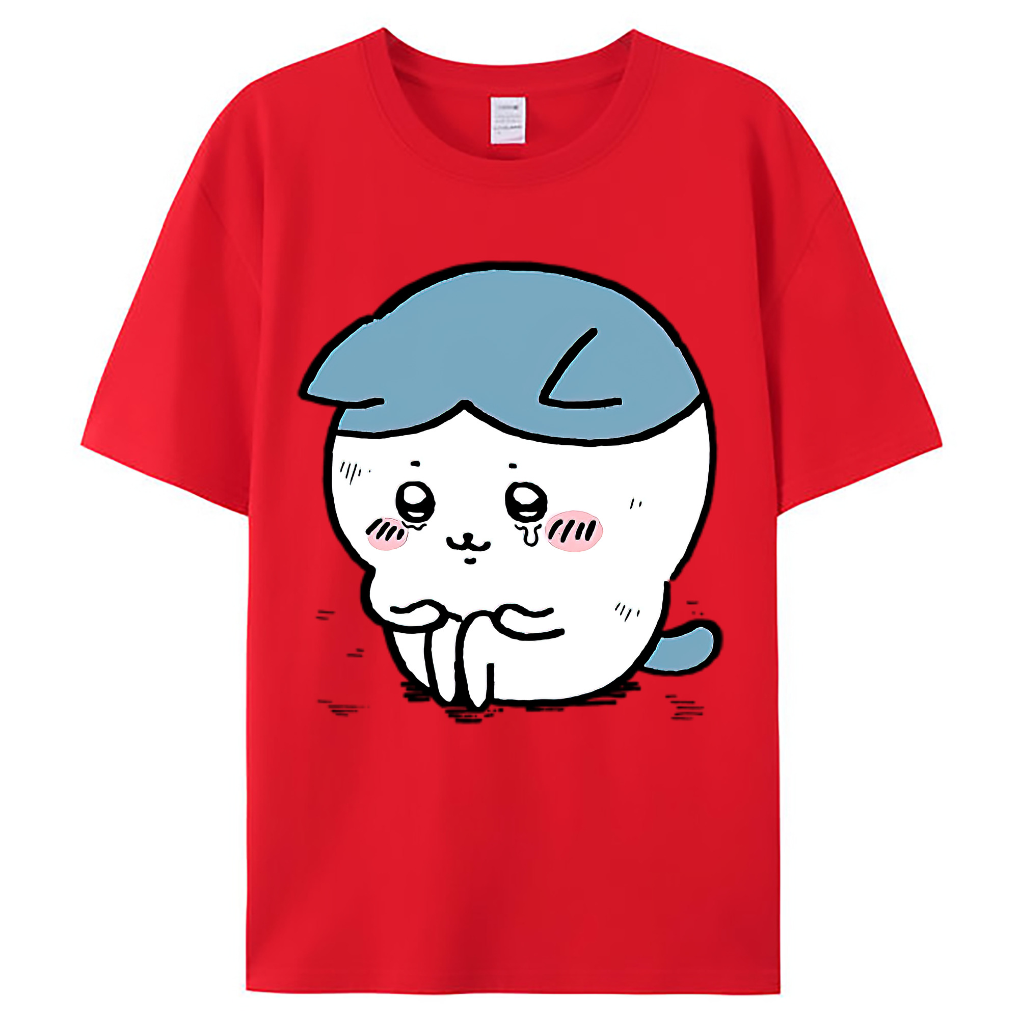 （画像用） ちいかわ ハチワレ Chii-kawa hachiware レディースカジュアルプリントTシャツ（綿100％）