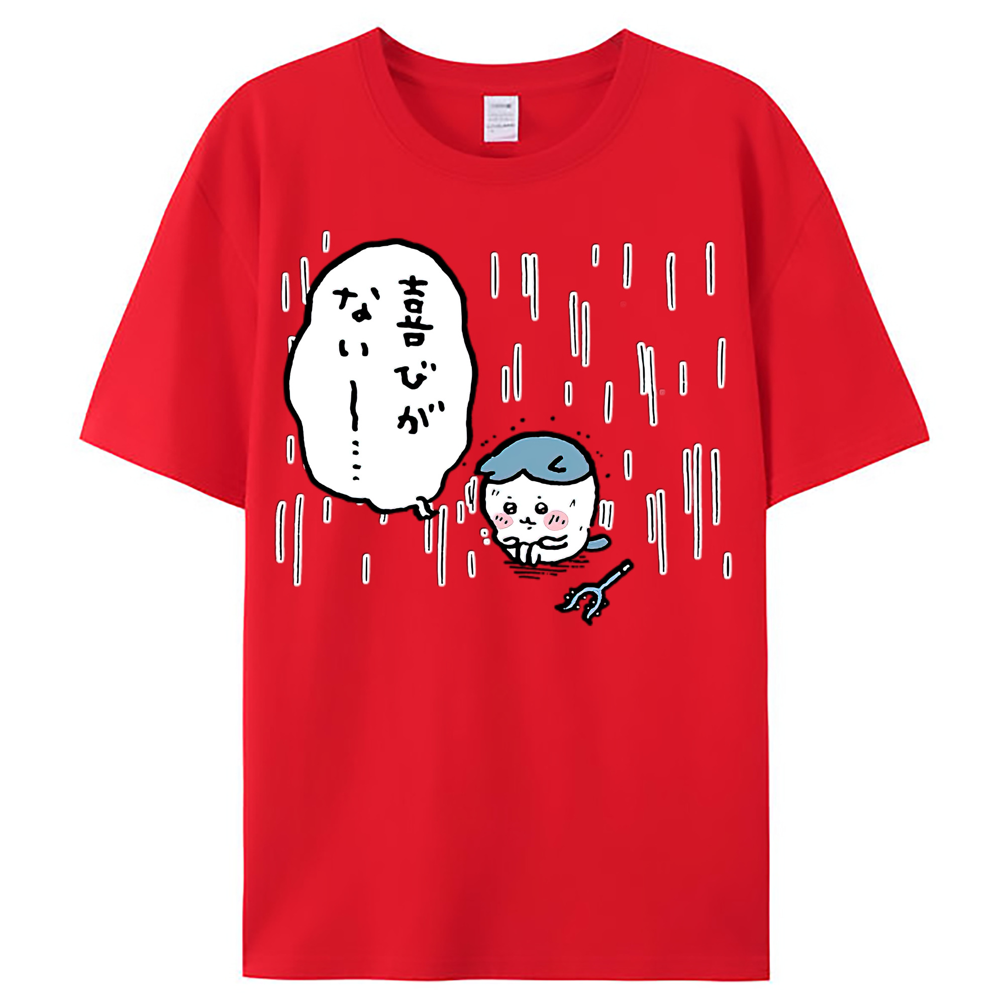 （画像用） ちいかわ ハチワレ Chii-kawa hachiware レディースカジュアルプリントTシャツ（綿100％）