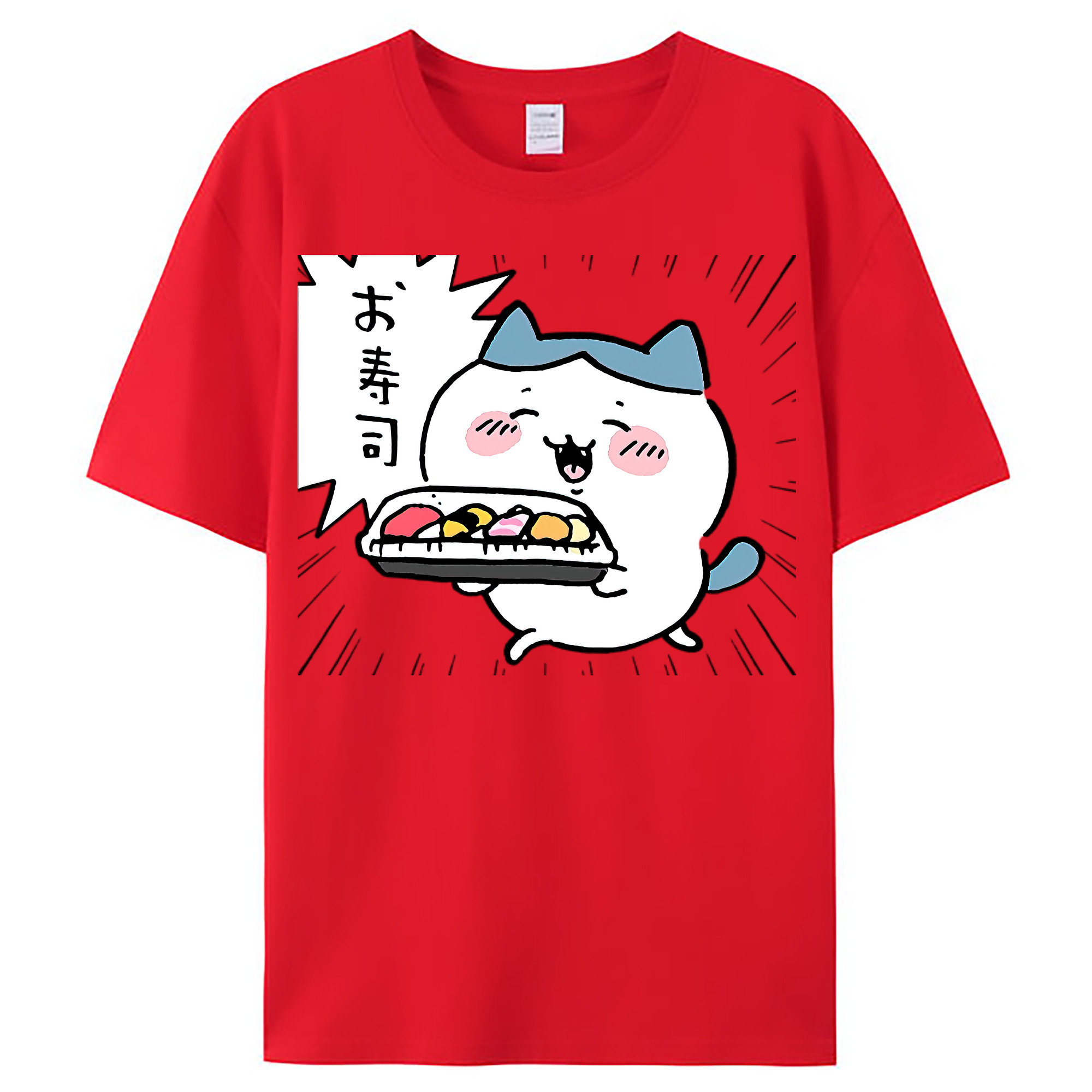 （画像用） ちいかわ ハチワレ Chii-kawa hachiware レディースカジュアルプリントTシャツ（綿100％）