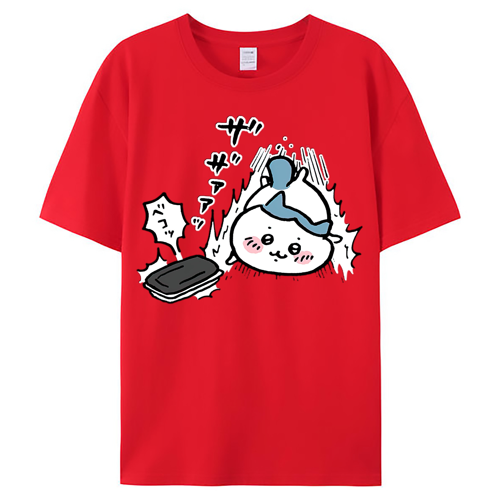 （画像用） ちいかわ ハチワレ Chii-kawa hachiware レディースカジュアルプリントTシャツ（綿100％）