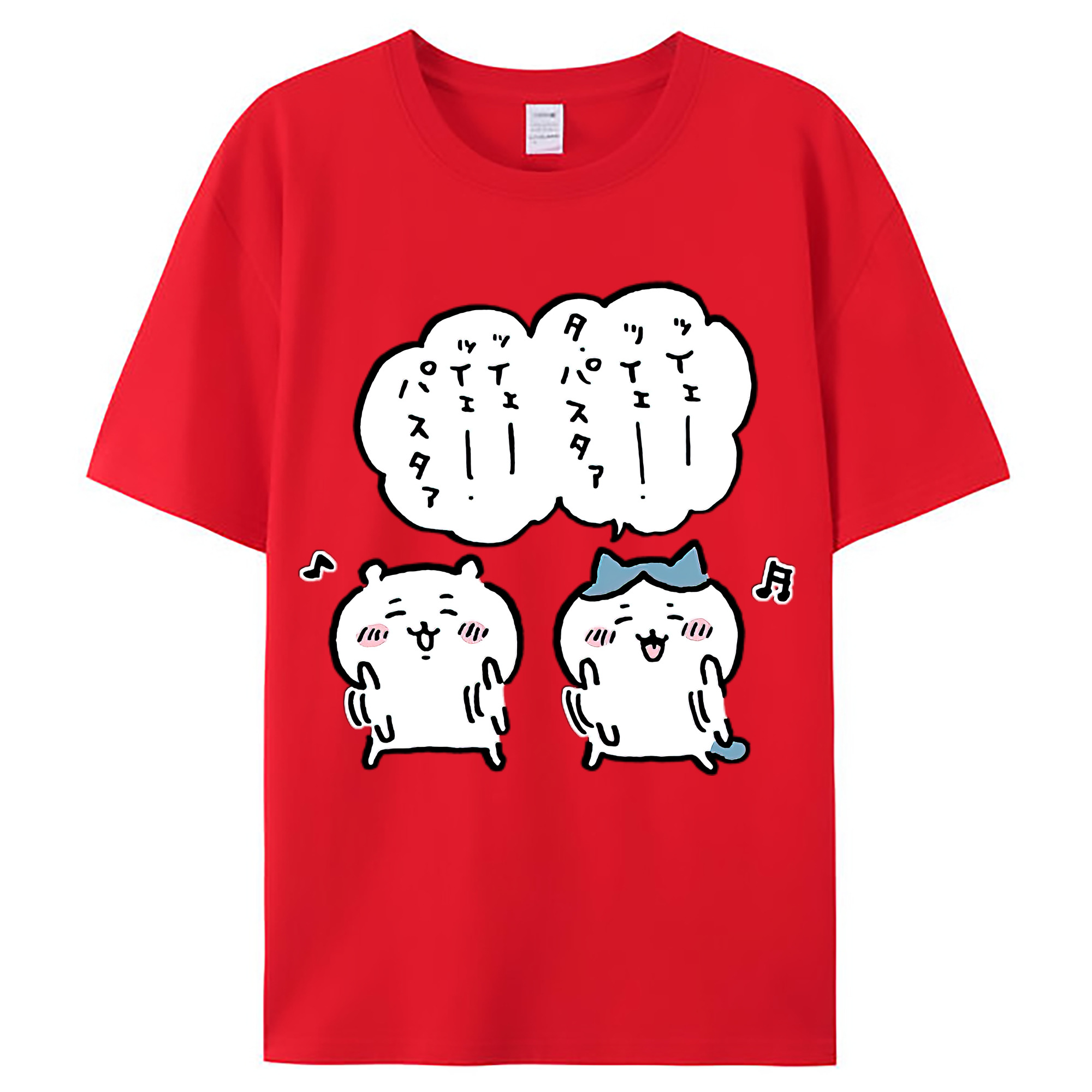 （画像用） ちいかわ ハチワレ Chii-kawa hachiware レディースカジュアルプリントTシャツ（綿100％）