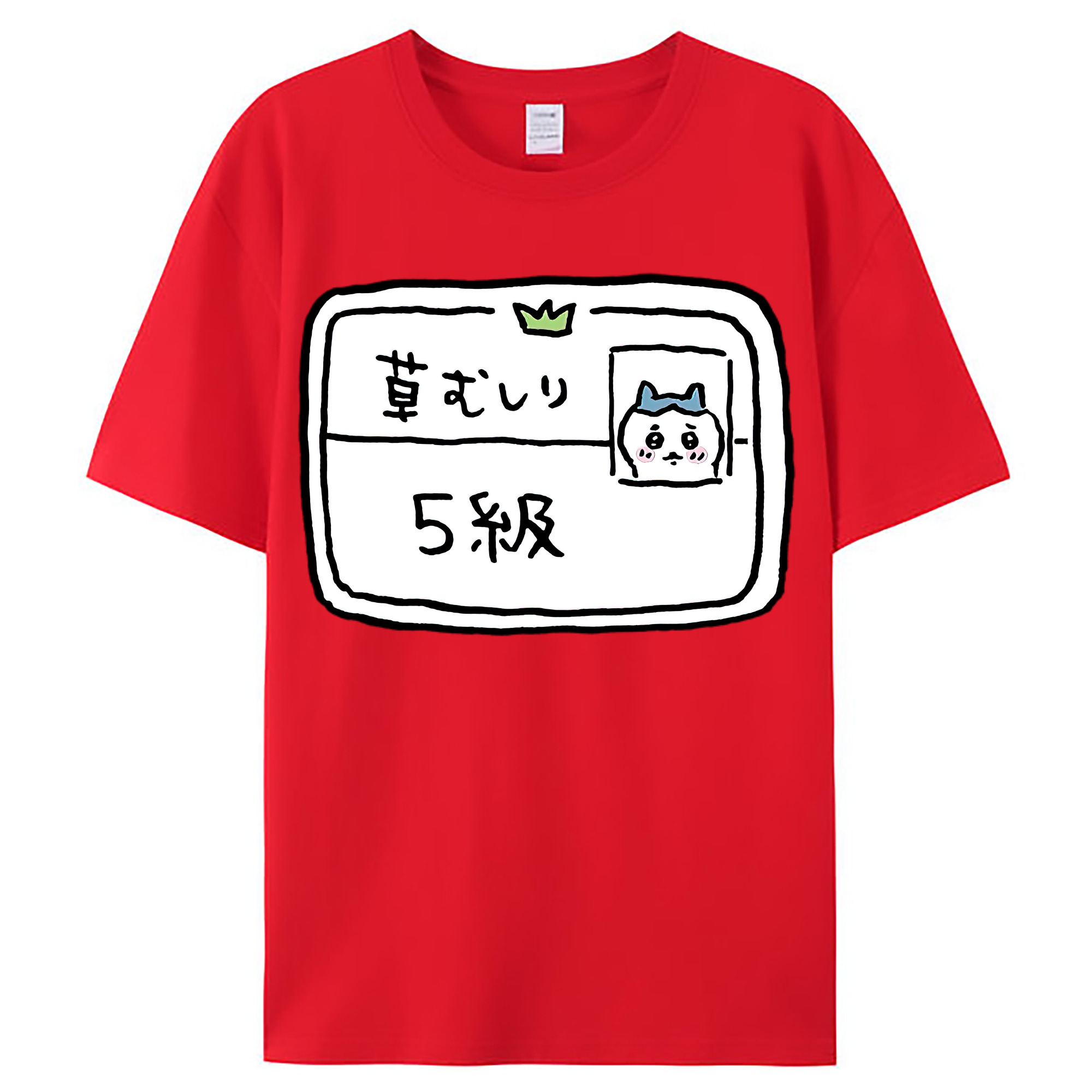 （画像用） ちいかわ ハチワレ Chii-kawa hachiware レディースカジュアルプリントTシャツ（綿100％）