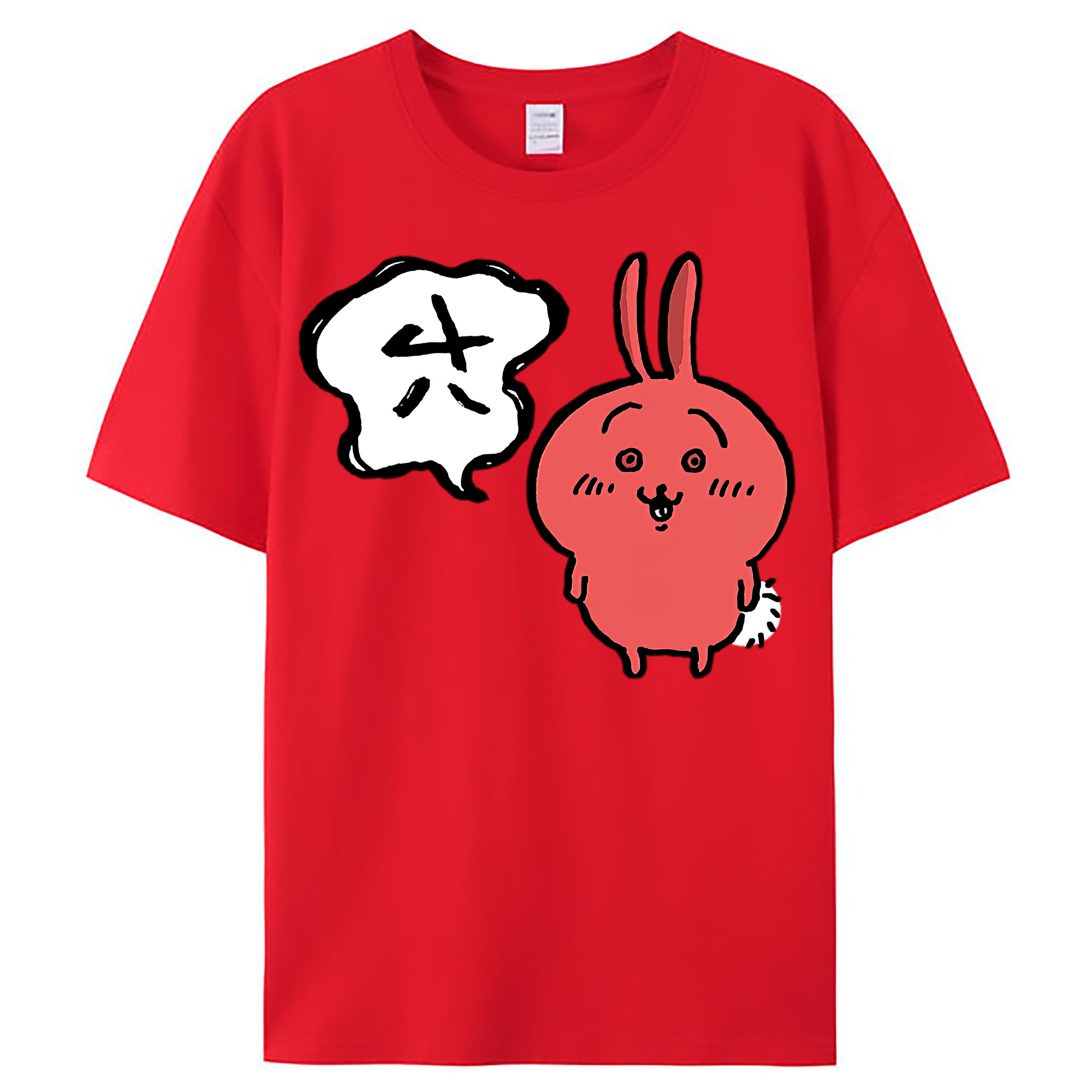 （画像用） ちいかわ ハチワレ Chii-kawa hachiware レディースカジュアルプリントTシャツ（綿100％）