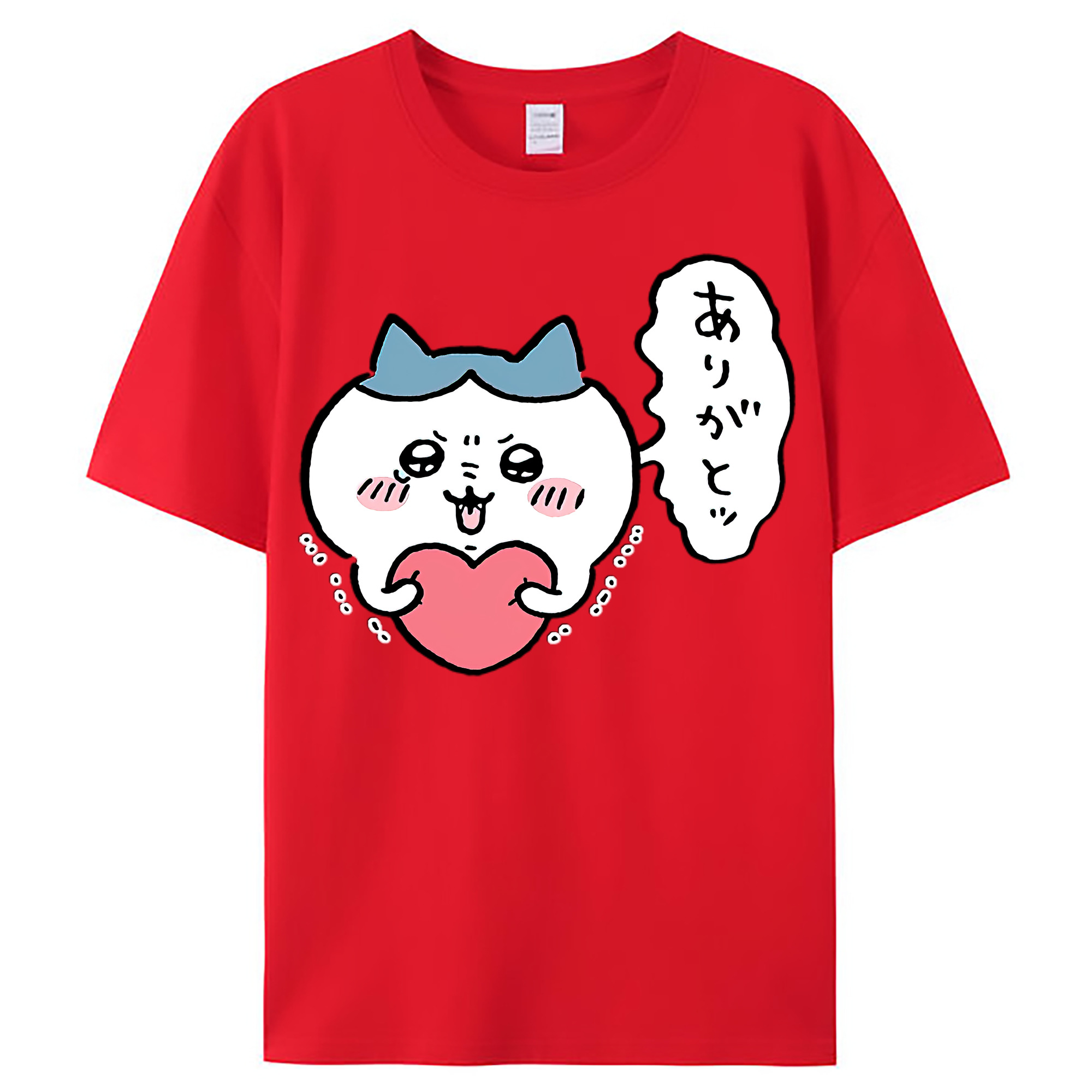 （画像用） ちいかわ ハチワレ Chii-kawa hachiware レディースカジュアルプリントTシャツ（綿100％）