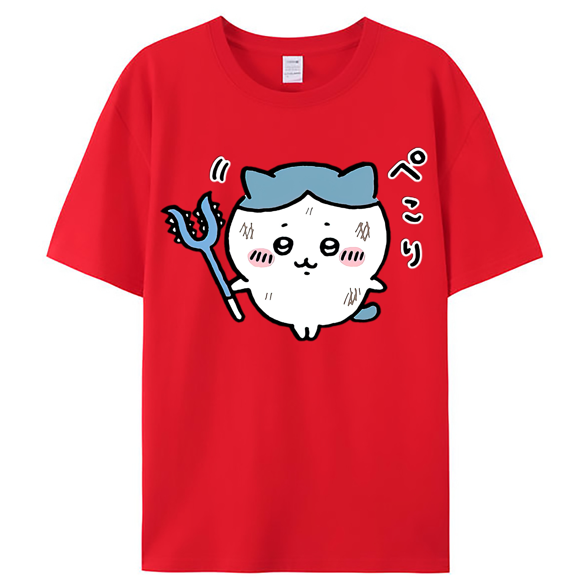 （画像用） ちいかわ ハチワレ Chii-kawa hachiware レディースカジュアルプリントTシャツ（綿100％）