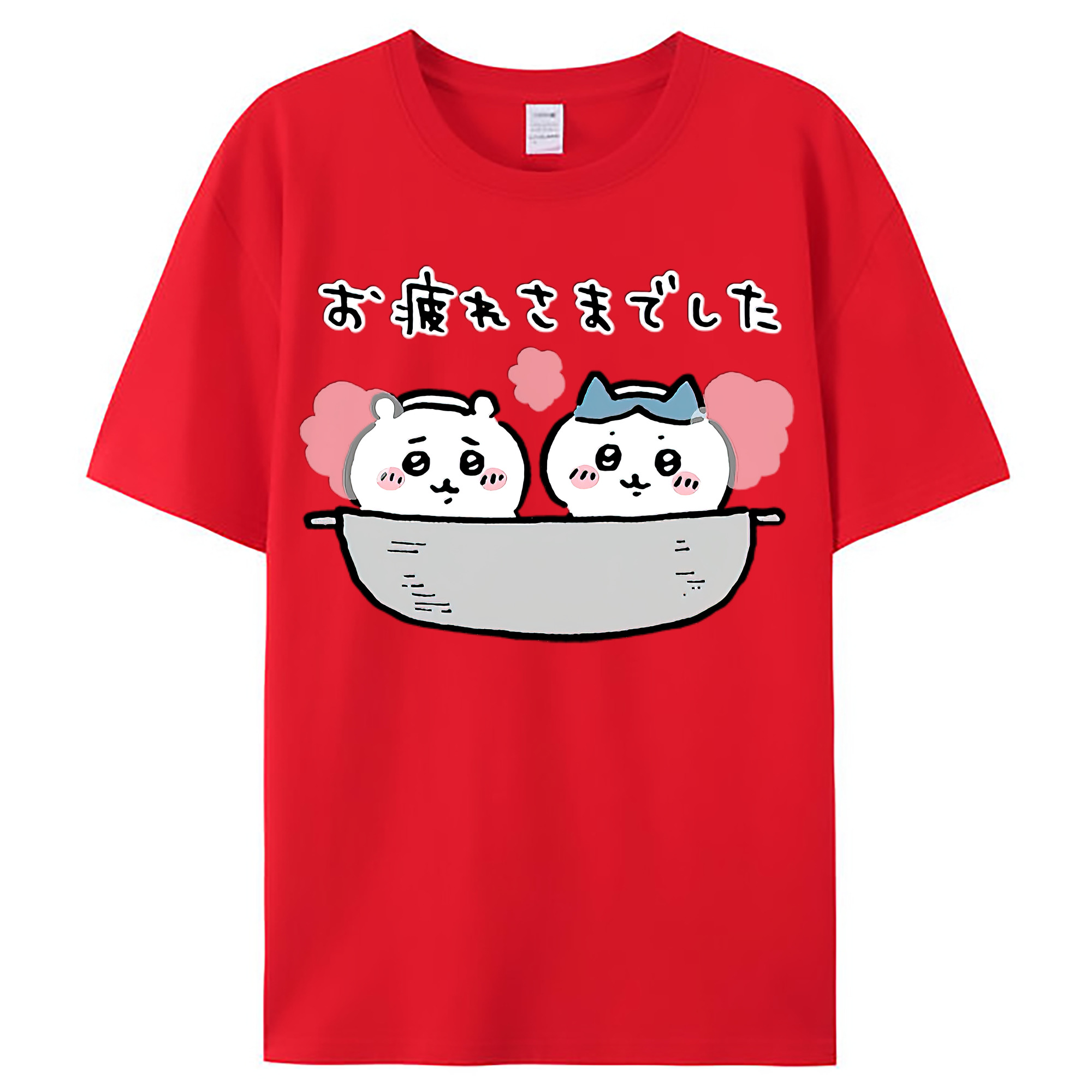 （画像用） ちいかわ ハチワレ Chii-kawa hachiware レディースカジュアルプリントTシャツ（綿100％）