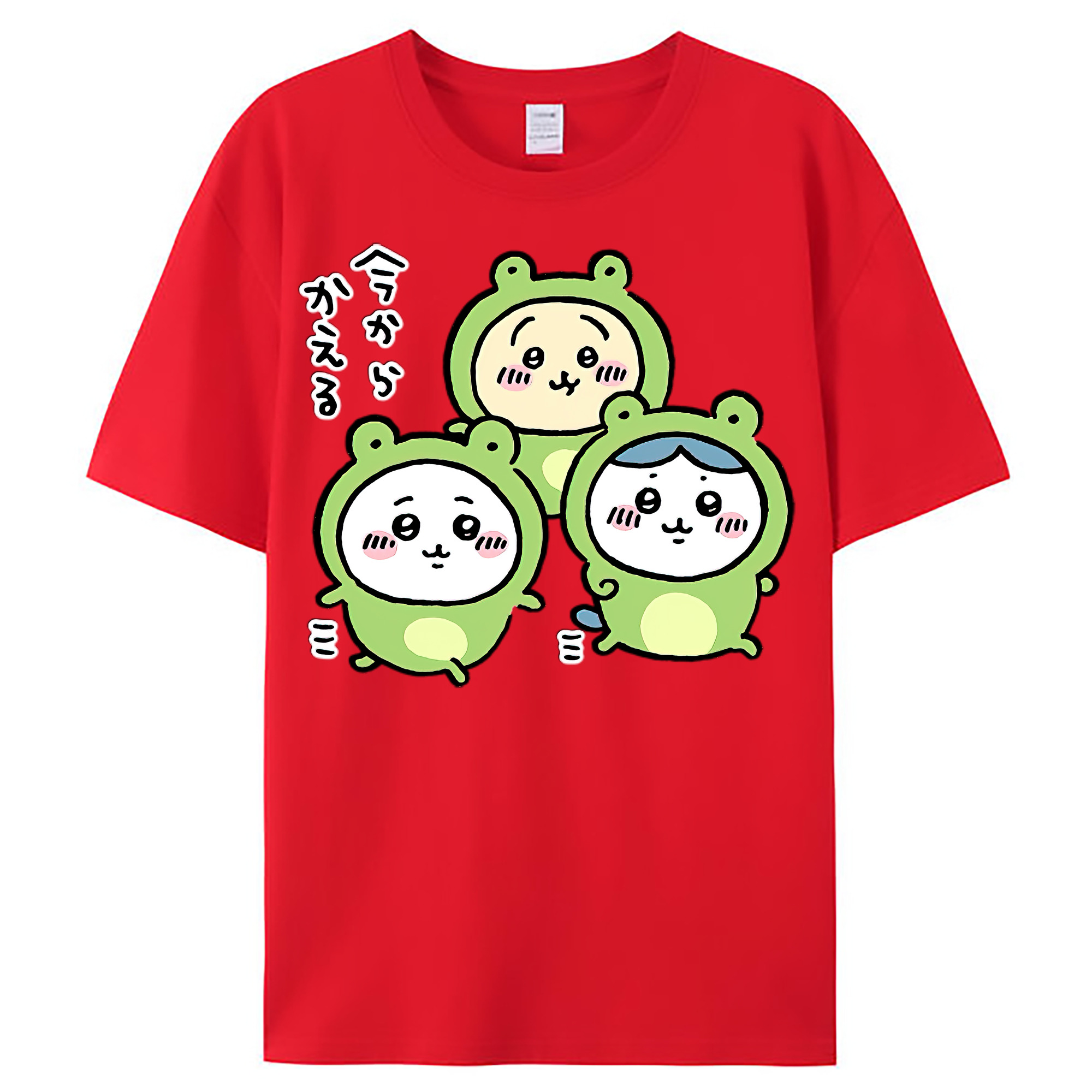 （画像用） ちいかわ ハチワレ Chii-kawa hachiware レディースカジュアルプリントTシャツ（綿100％）