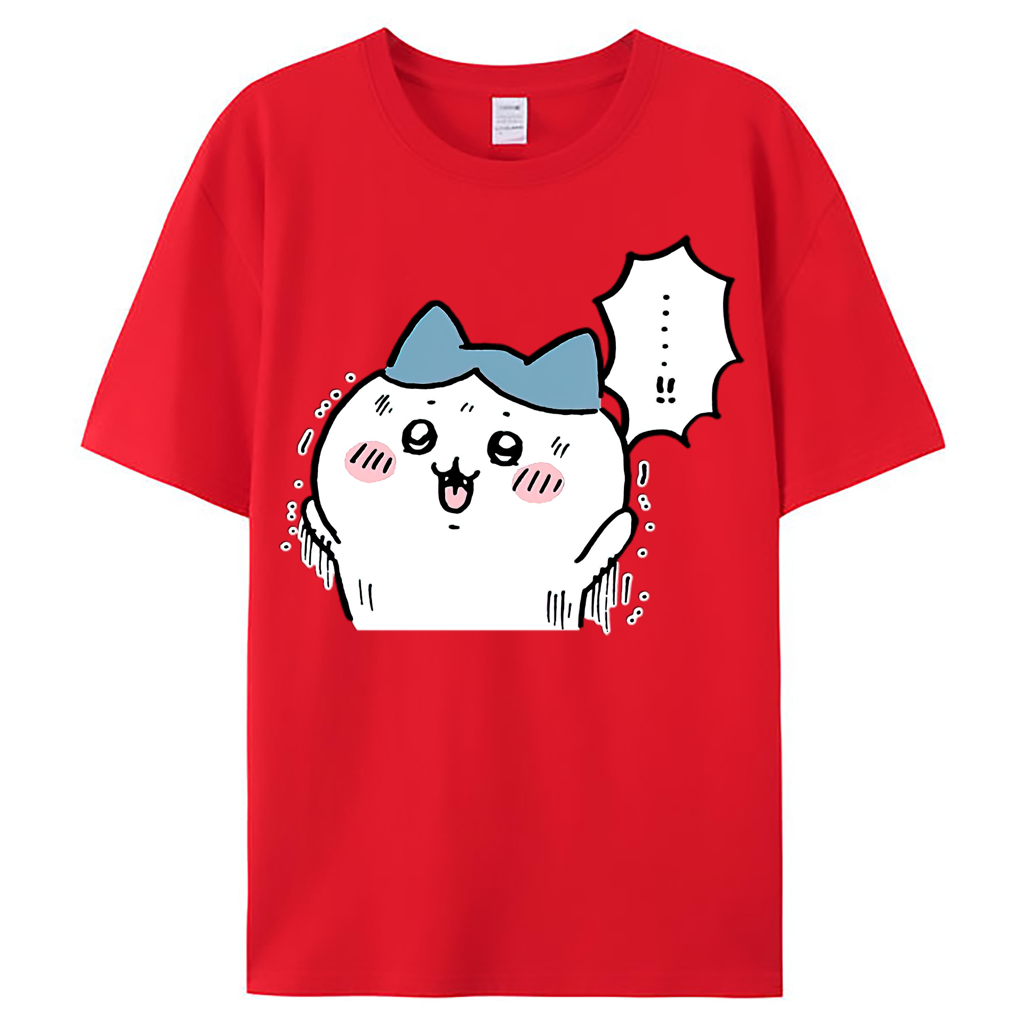 （画像用） ちいかわ ハチワレ Chii-kawa hachiware レディースカジュアルプリントTシャツ（綿100％）