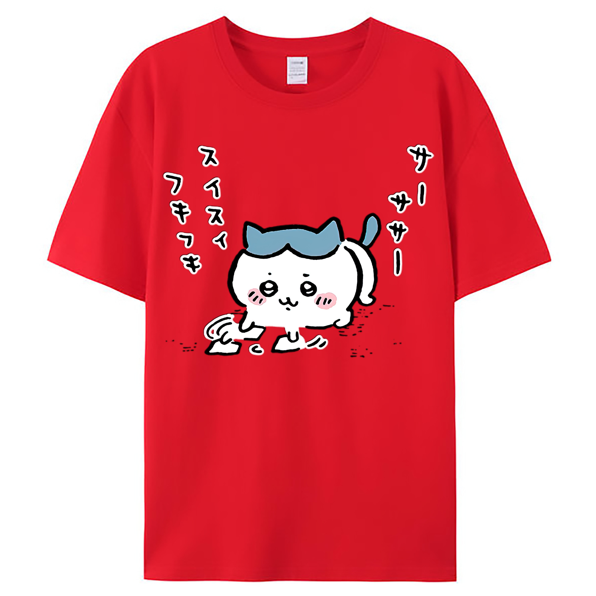 （画像用） ちいかわ ハチワレ Chii-kawa hachiware レディースカジュアルプリントTシャツ（綿100％）