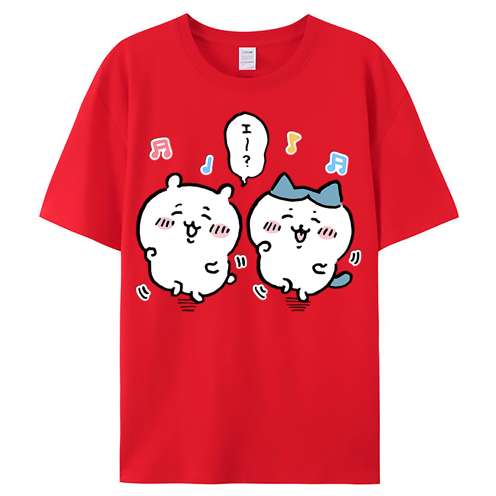 （画像用） ちいかわ ハチワレ Chii-kawa hachiware レディースカジュアルプリントTシャツ（綿100％）