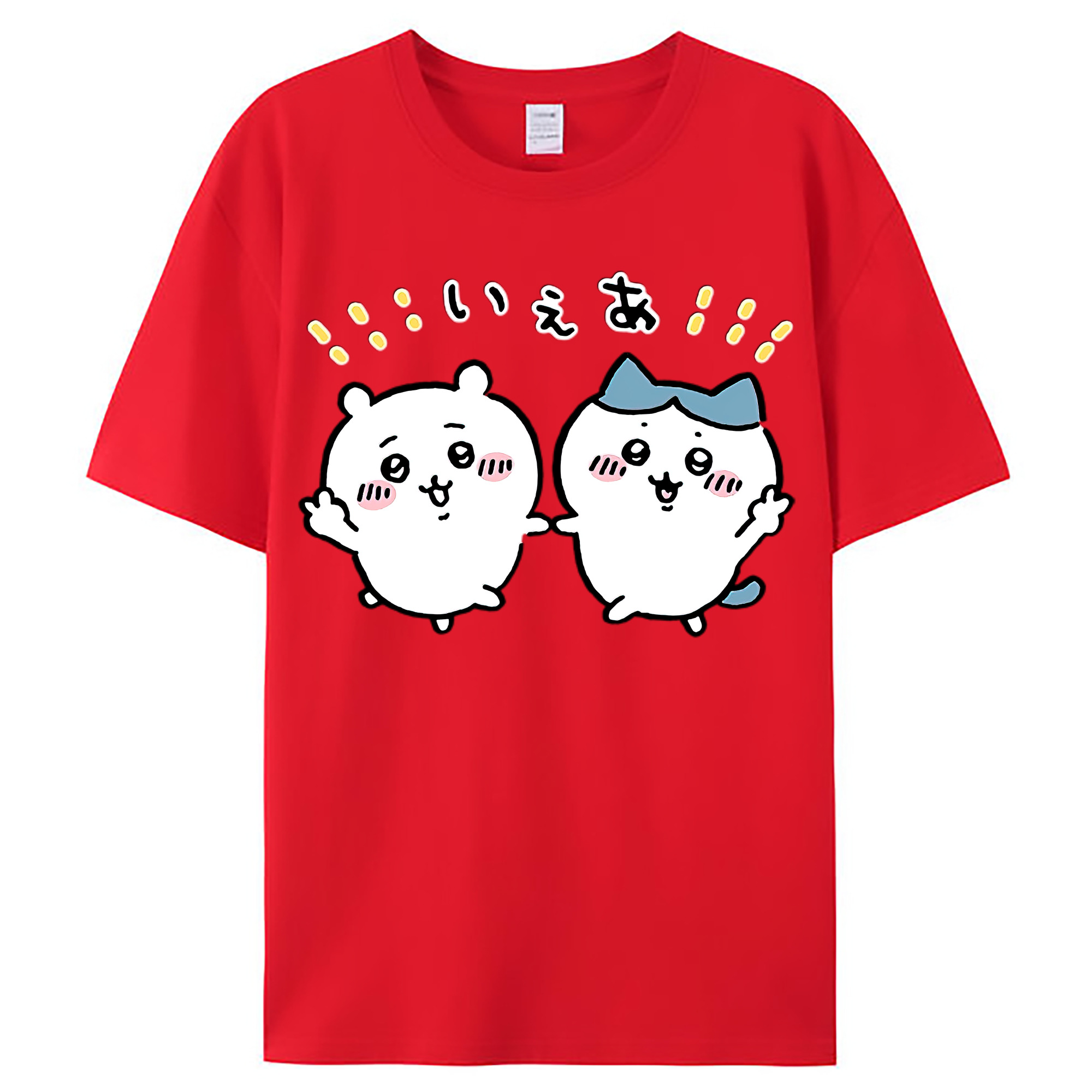 （画像用） ちいかわ ハチワレ Chii-kawa hachiware レディースカジュアルプリントTシャツ（綿100％）