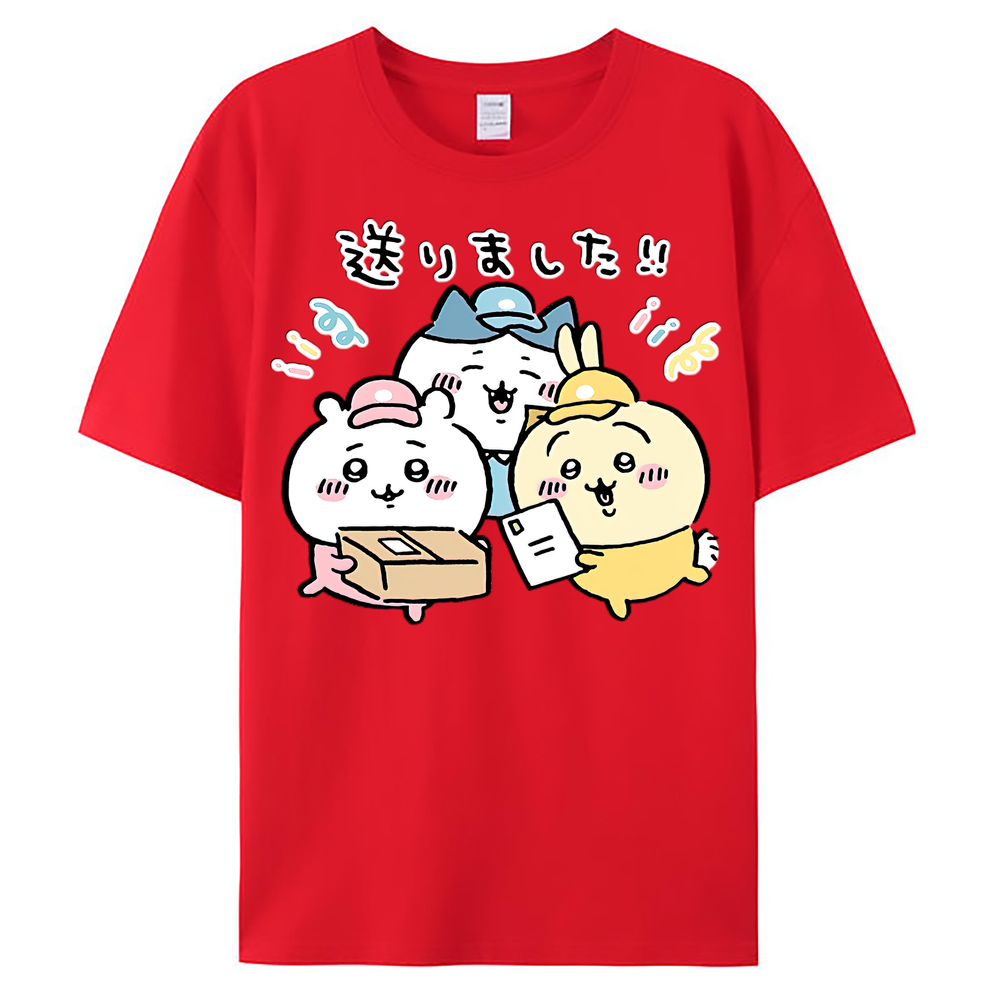 （画像用） ちいかわ ハチワレ Chii-kawa hachiware レディースカジュアルプリントTシャツ（綿100％）