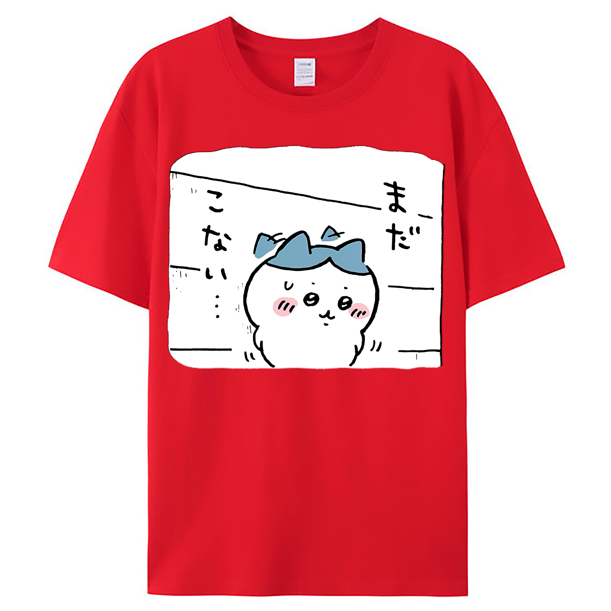 （画像用） ちいかわ ハチワレ Chii-kawa hachiware レディースカジュアルプリントTシャツ（綿100％）