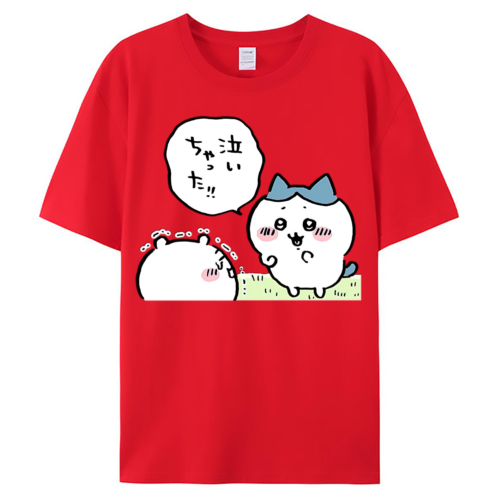 （画像用） ちいかわ ハチワレ Chii-kawa hachiware レディースカジュアルプリントTシャツ（綿100％）