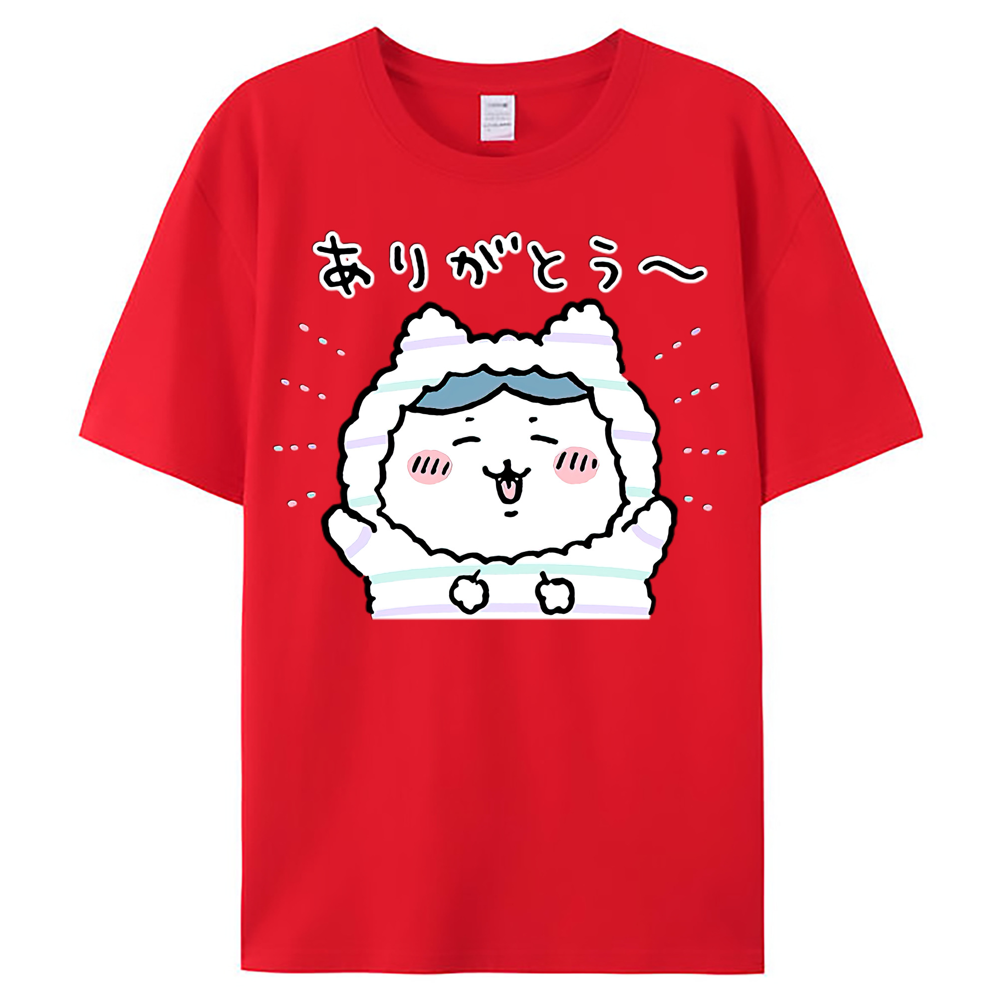 （画像用） ちいかわ ハチワレ Chii-kawa hachiware レディースカジュアルプリントTシャツ（綿100％）