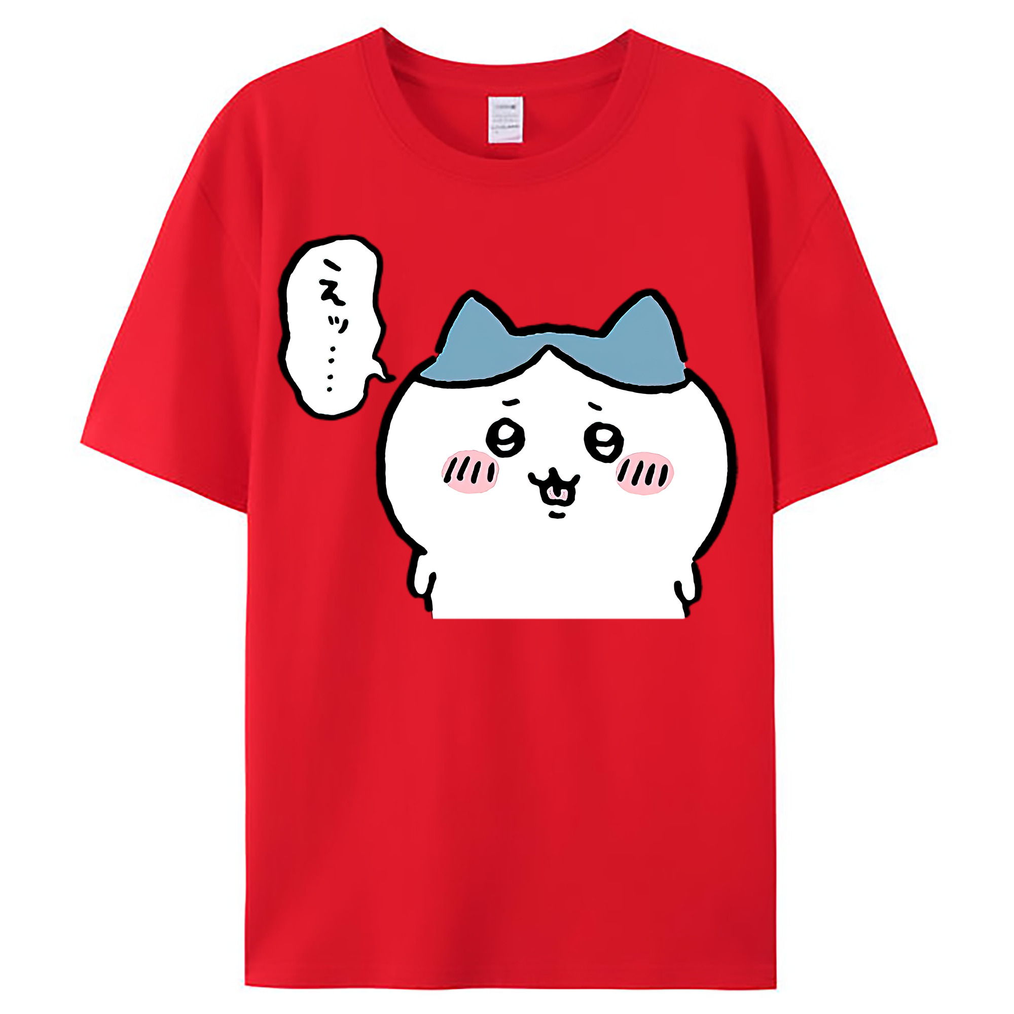 （画像用） ちいかわ ハチワレ Chii-kawa hachiware レディースカジュアルプリントTシャツ（綿100％）